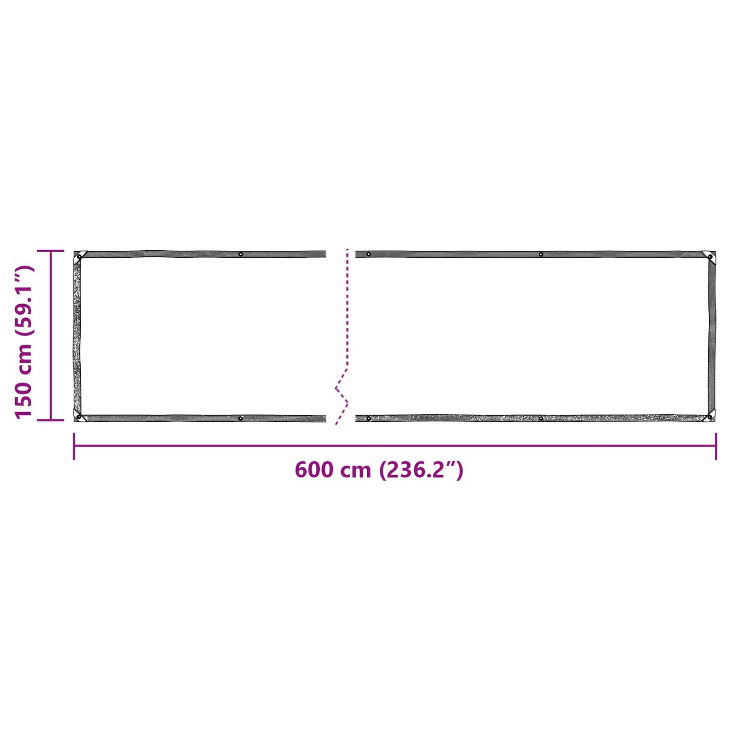 Duk Gjennomsiktig 6 x 1,5 m PE