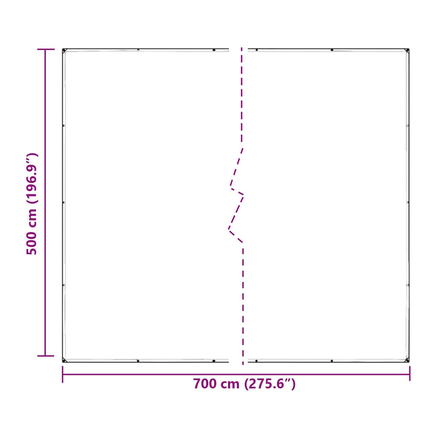 Duk 350 gsm Gjennomsiktig 7 x 5 m PVC