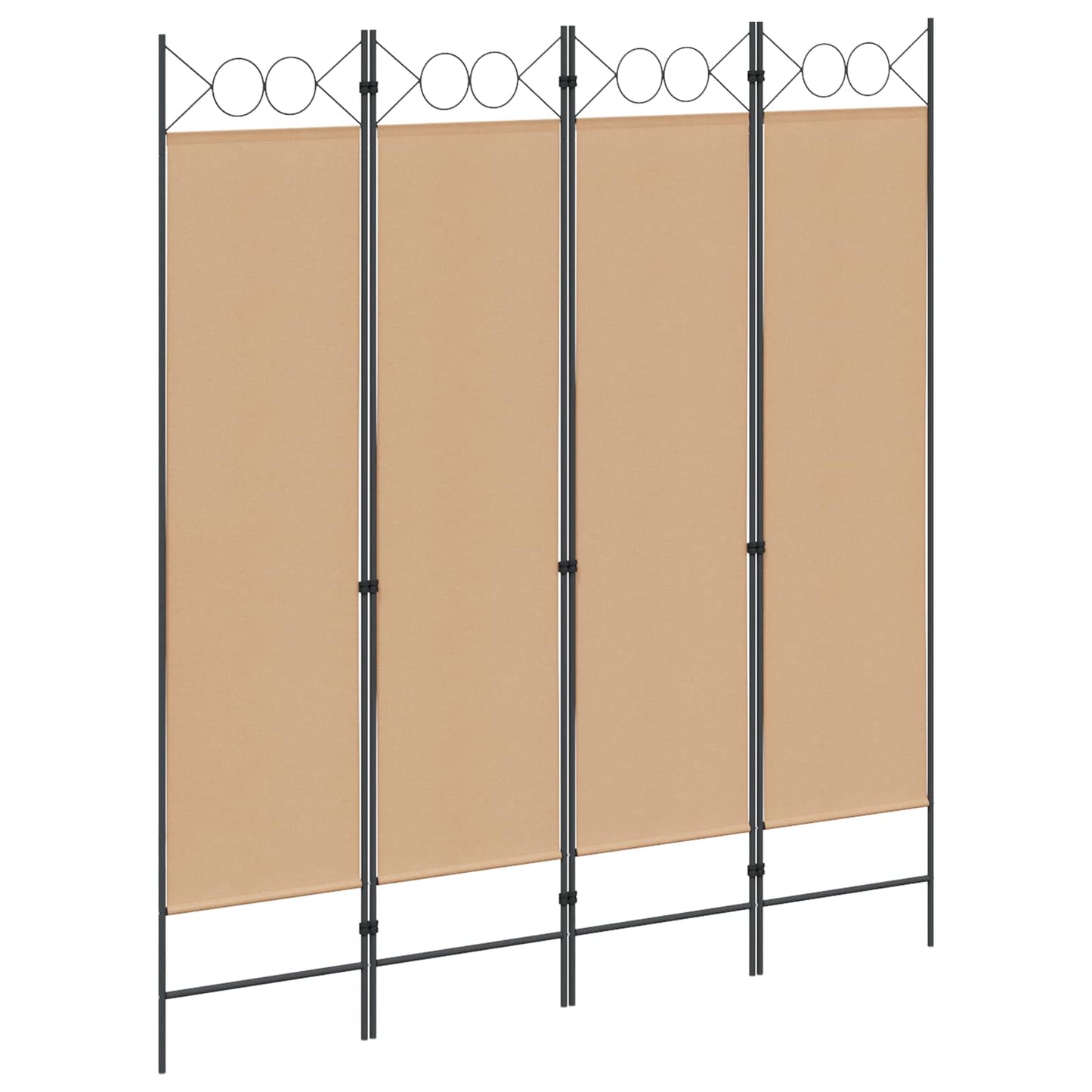 4-panel romdeler Beige 160 x 180 cm Stoff