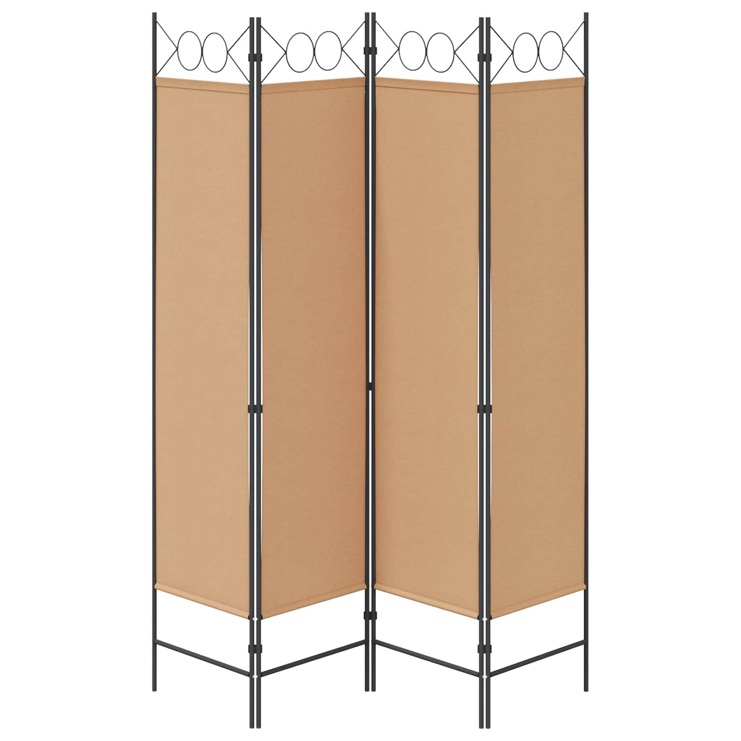 4-panel romdeler Beige 160 x 180 cm Stoff
