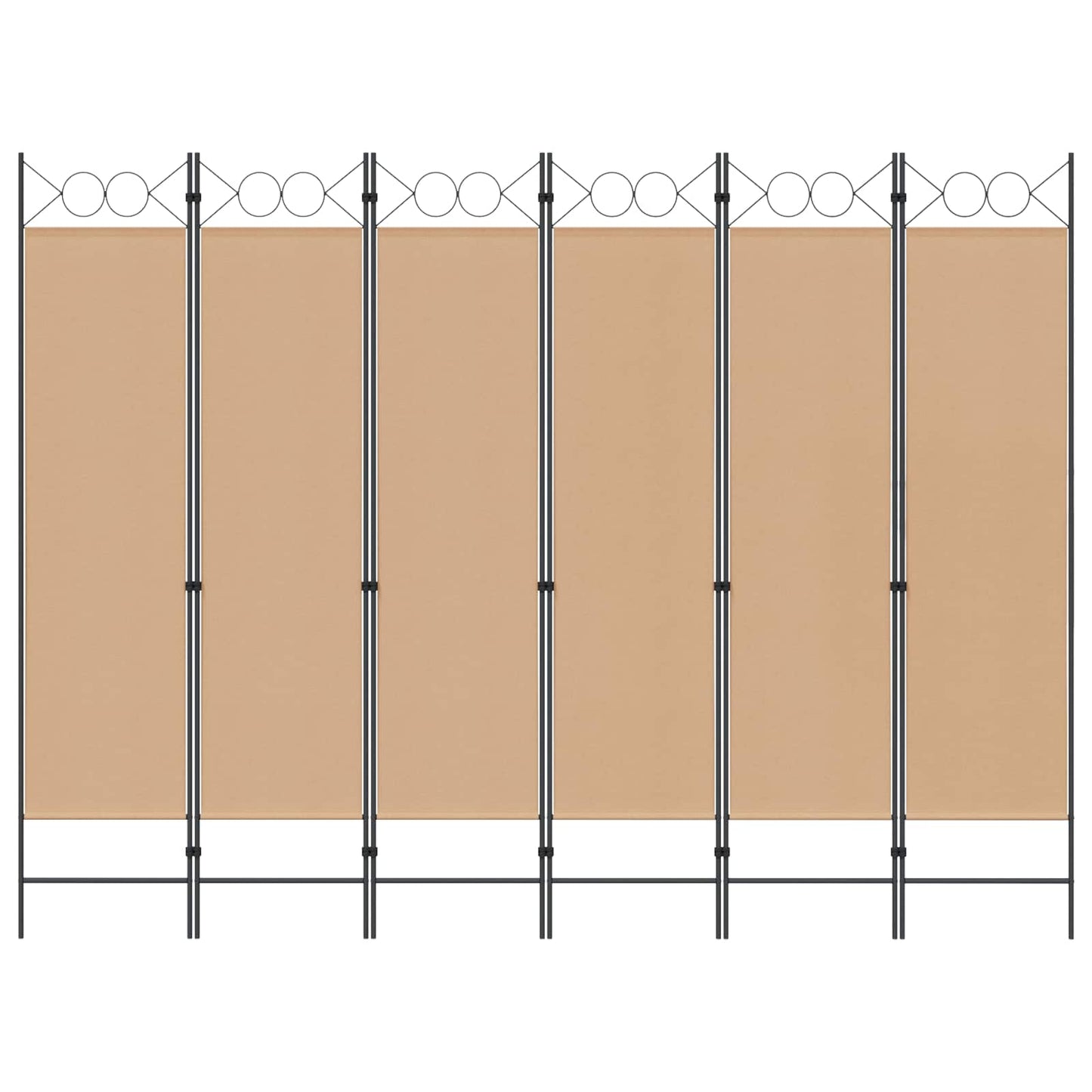 6-Panels Romdeler Beige 240 x 180 cm Stoff
