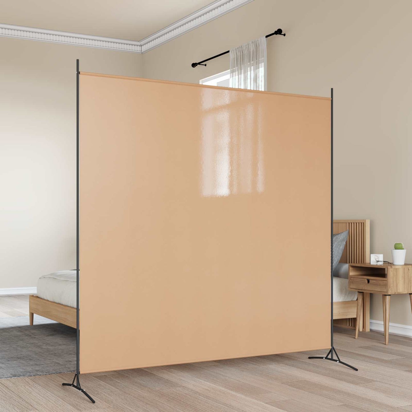 Singel Panel Romdelere Beige 175 x 180 cm Stoff