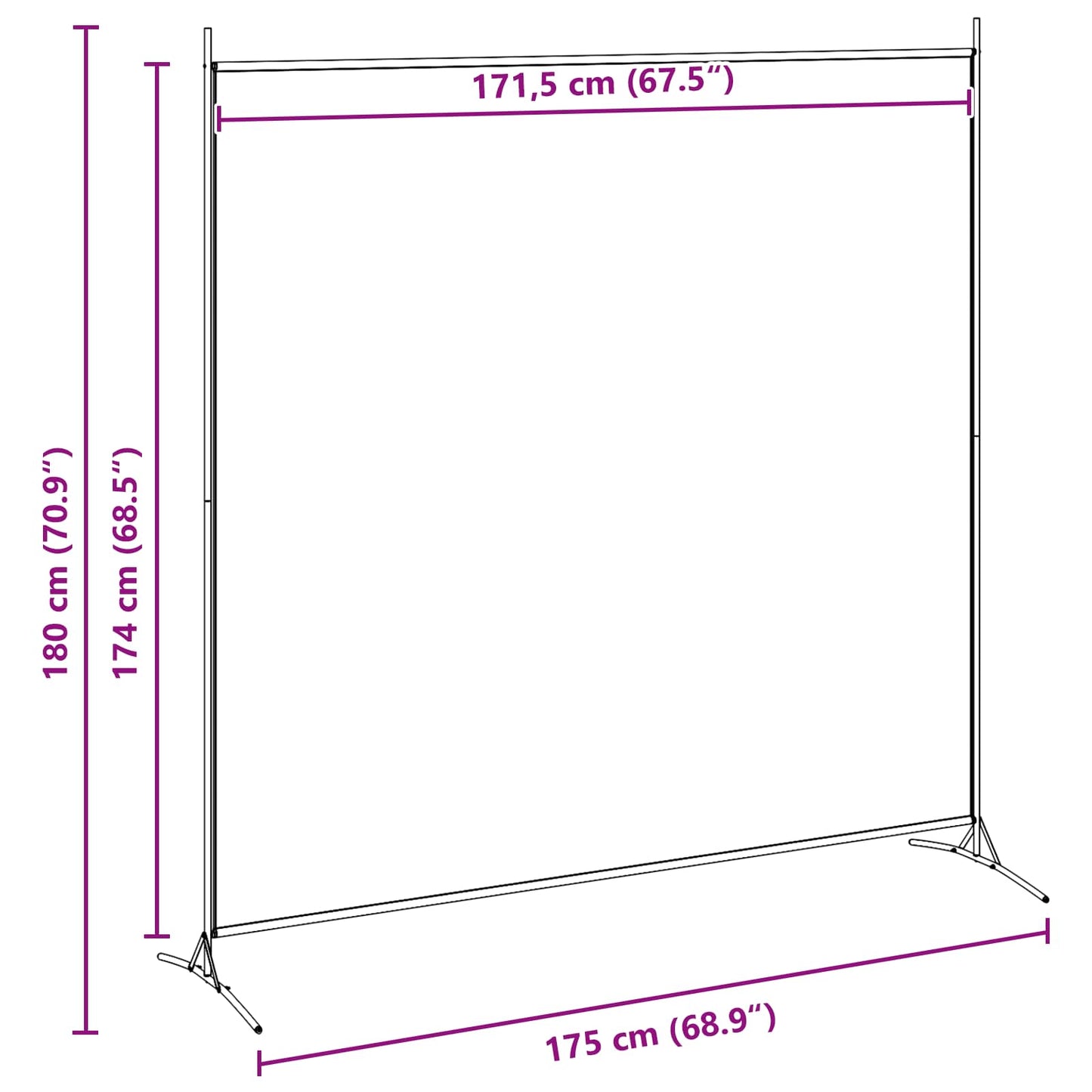 Singel Panel Romdelere Beige 175 x 180 cm Stoff
