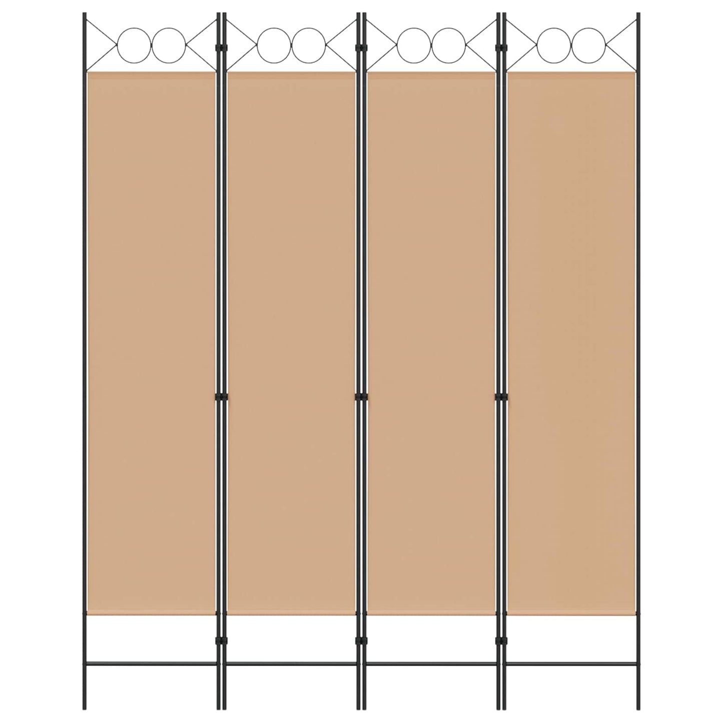 4-panel romdeler Beige 160 x 200 cm Stoff