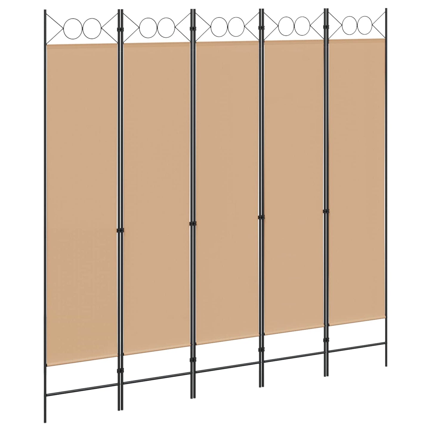5-panel romdeler Beige 200 x 200 cm Stoff