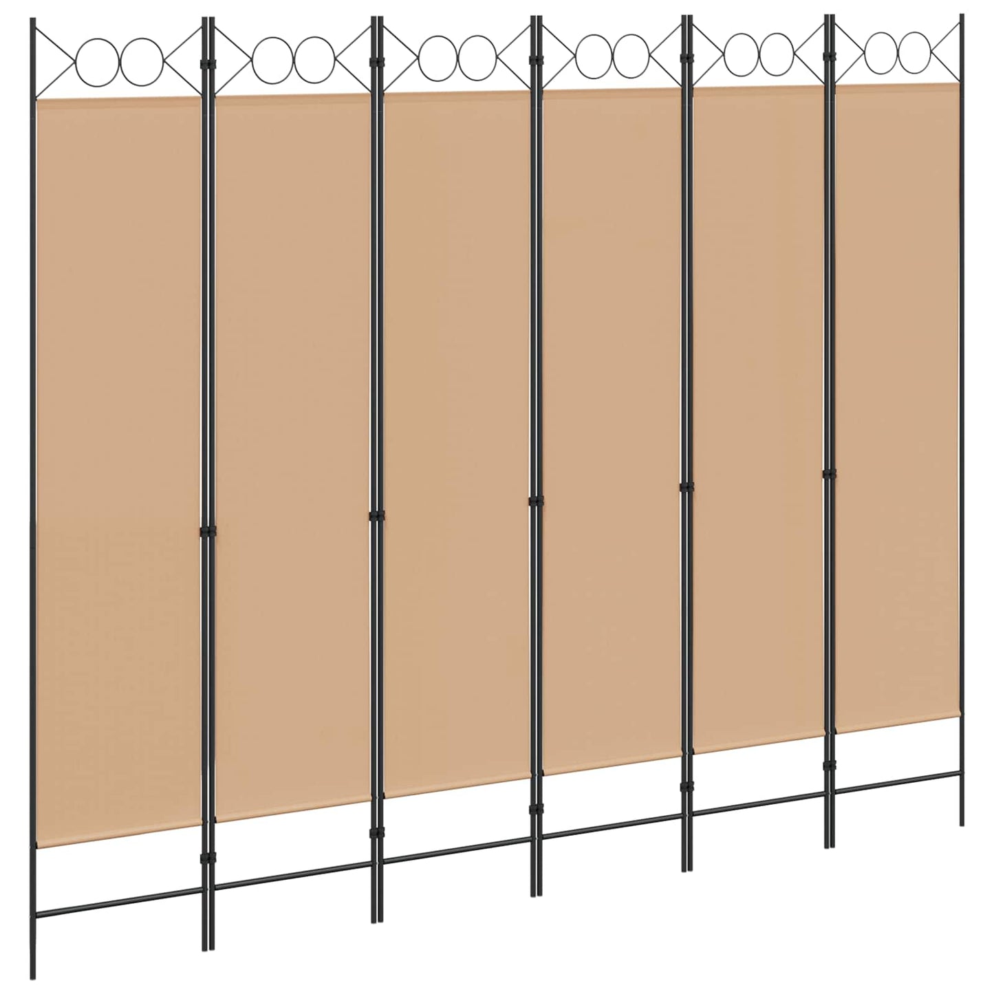 6-Panels Romdeler Beige 240 x 200 cm Stoff