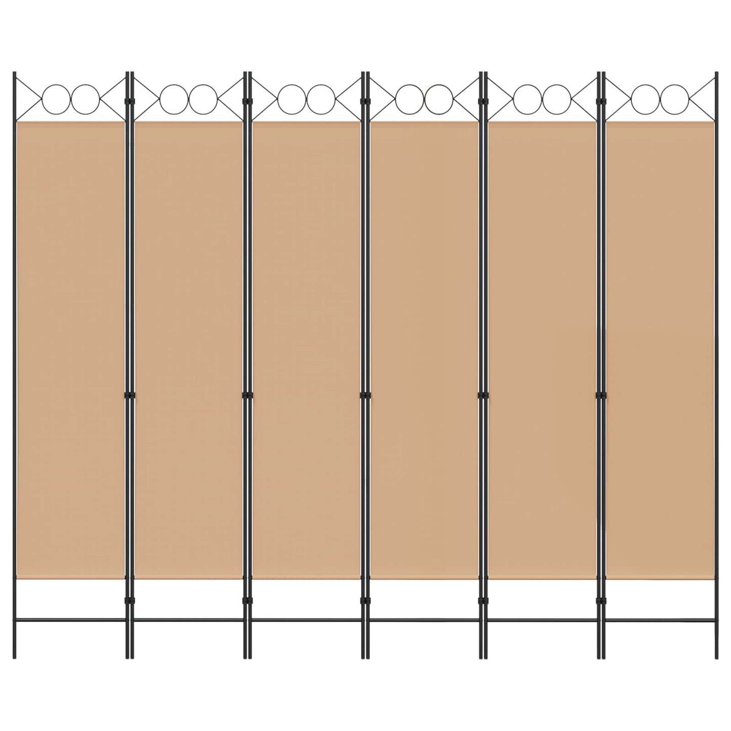 6-Panels Romdeler Beige 240 x 200 cm Stoff