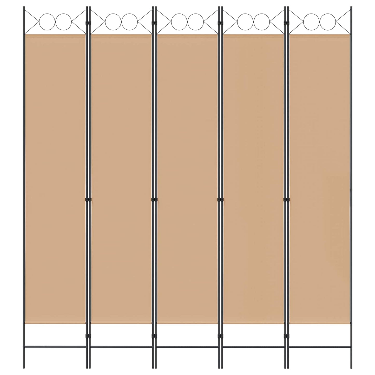 5-panel romdeler Beige 200 x 220 cm Stoff