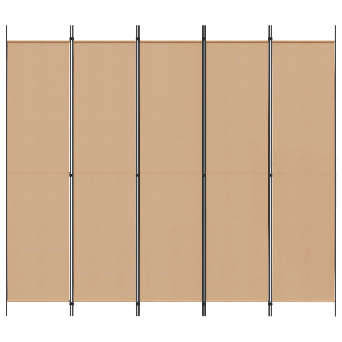 5-panel romdeler Beige 250 x 220 cm Stoff