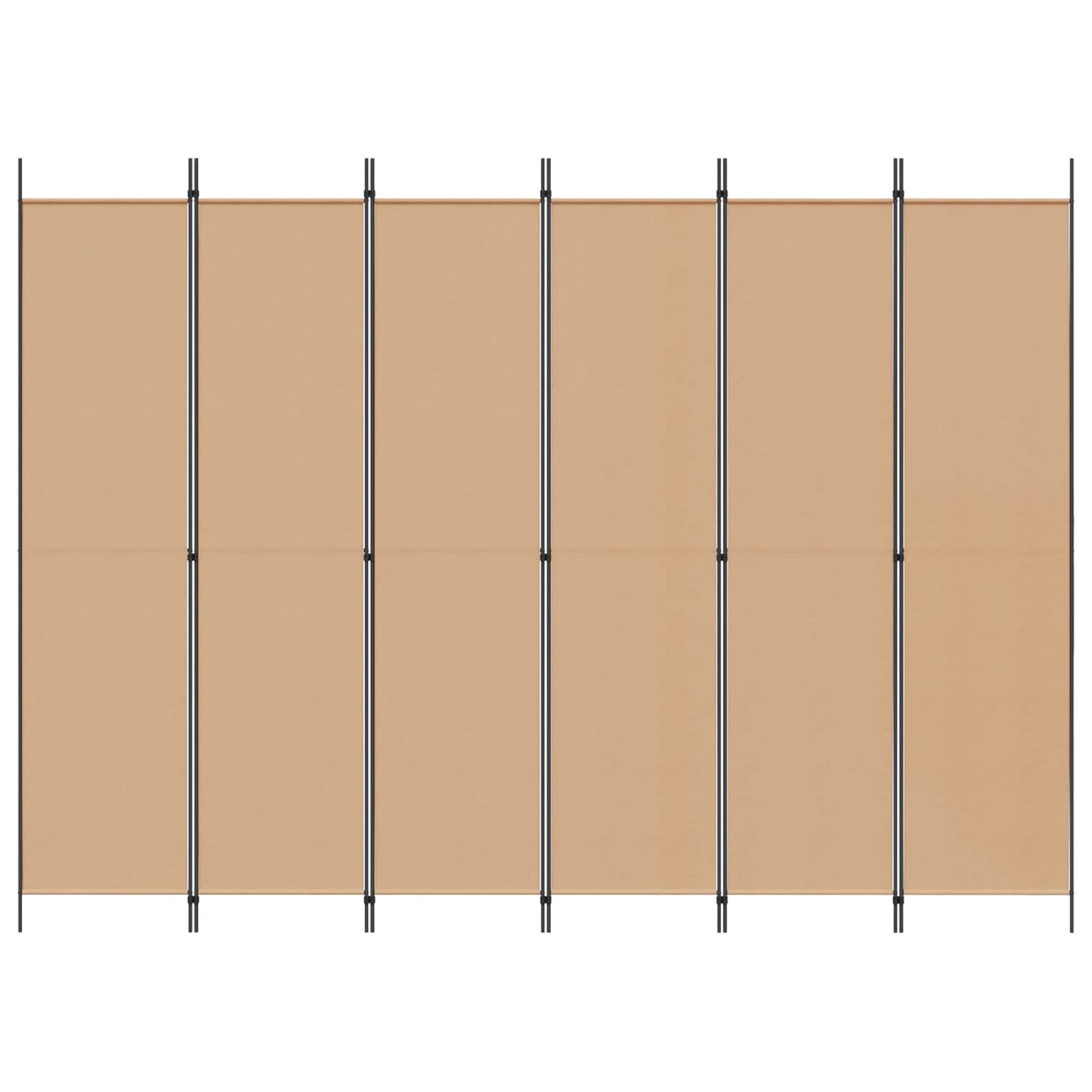 6-Panels Romdeler Beige 300 x 220 cm Stoff