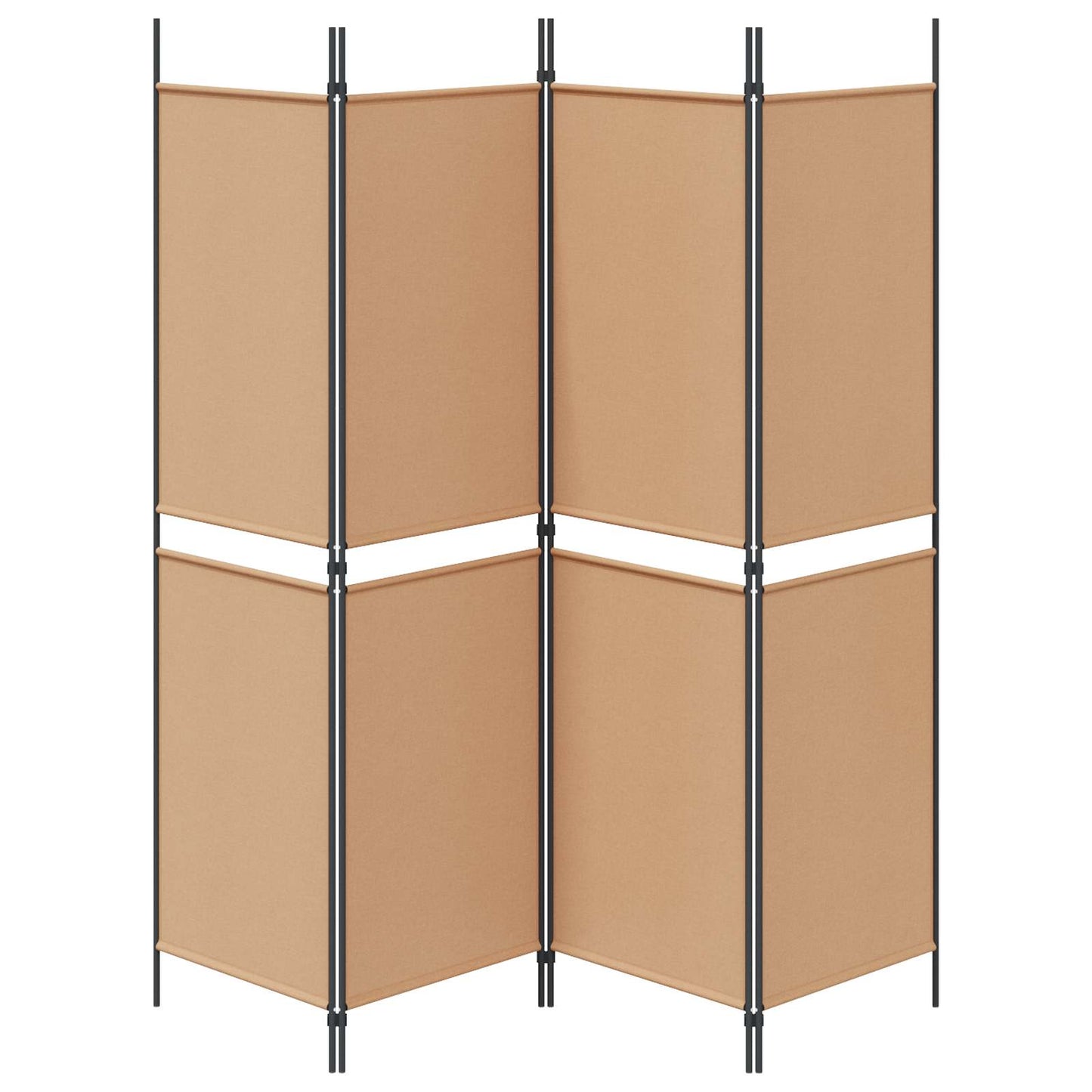 4-panel romdeler Beige 200 x 180 cm Stoff