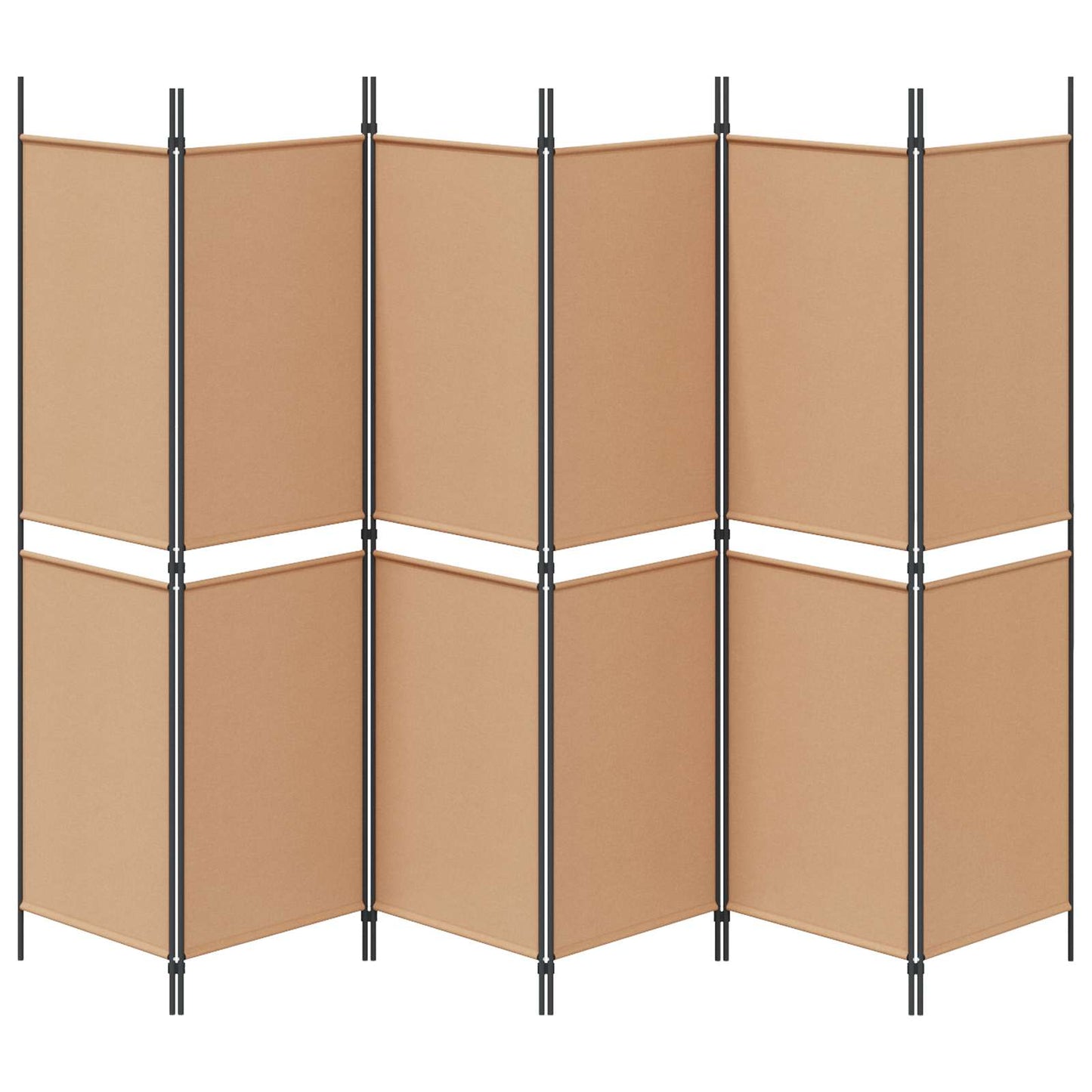 6-Panels Romdeler Beige 300 x 180 cm Stoff