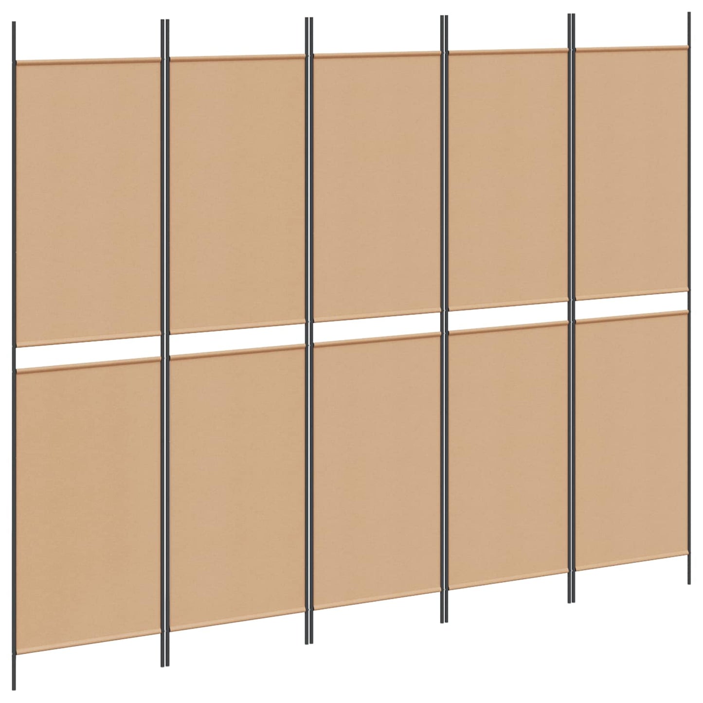 5-panel romskille Beige 250 x 200 cm Stoff