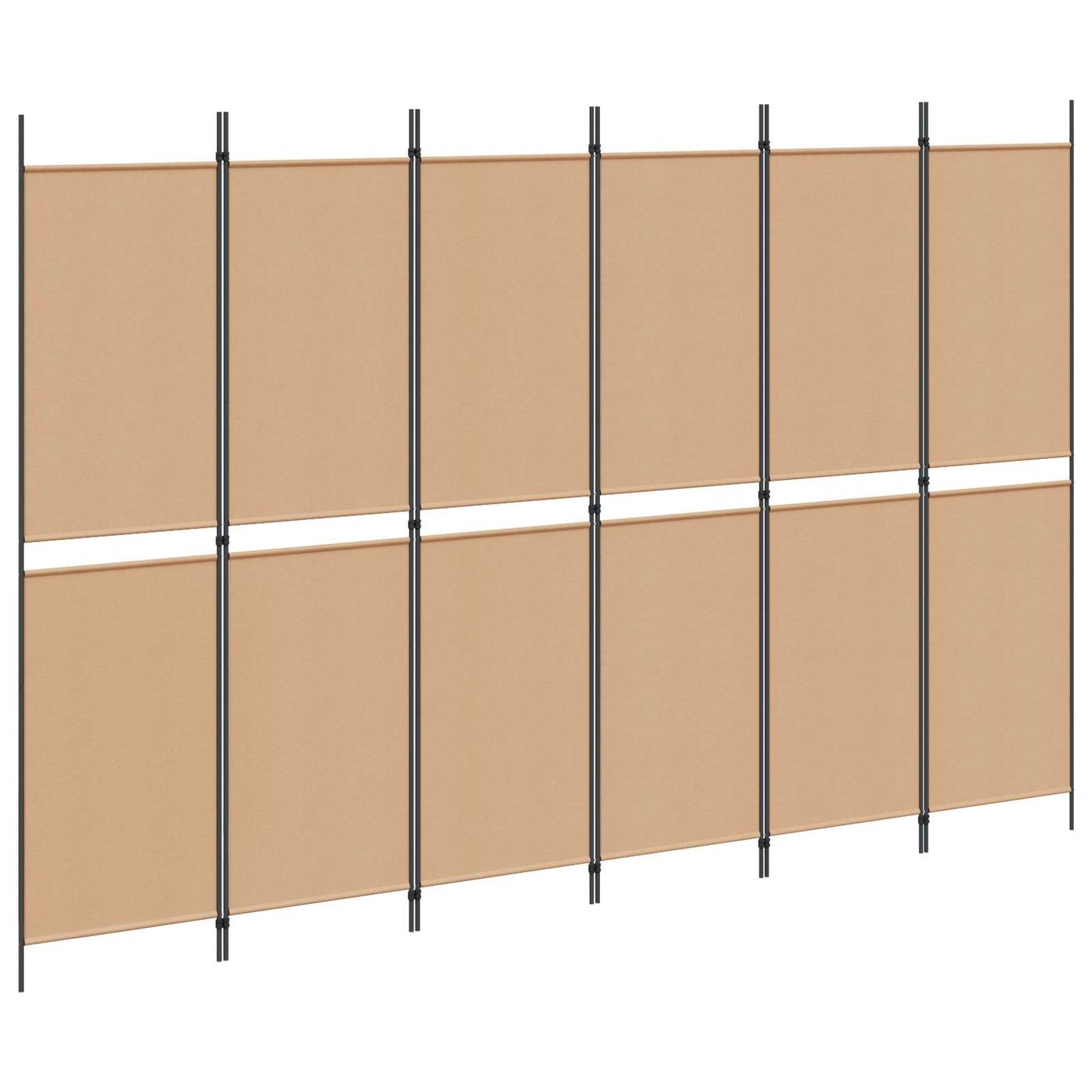6-Panels Romdeler Beige 300 x 200 cm Stoff