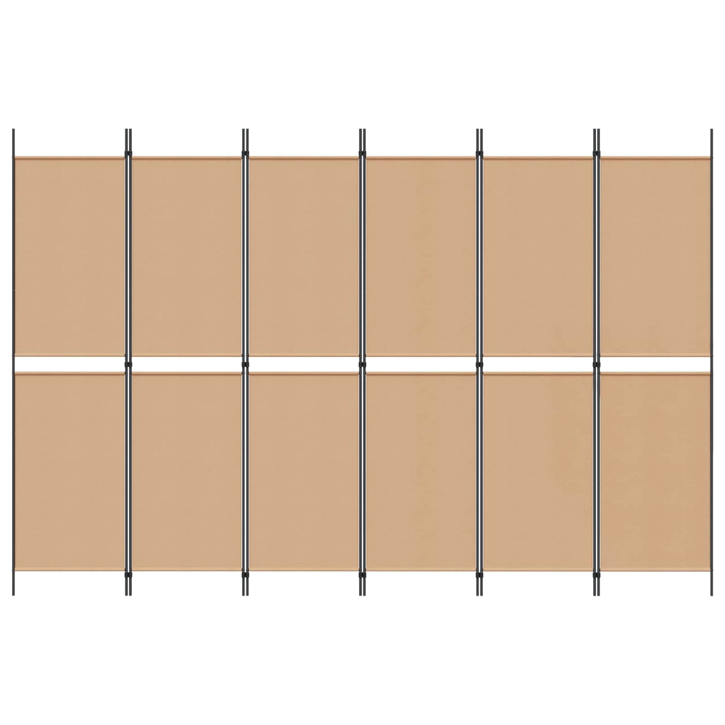 6-Panels Romdeler Beige 300 x 200 cm Stoff