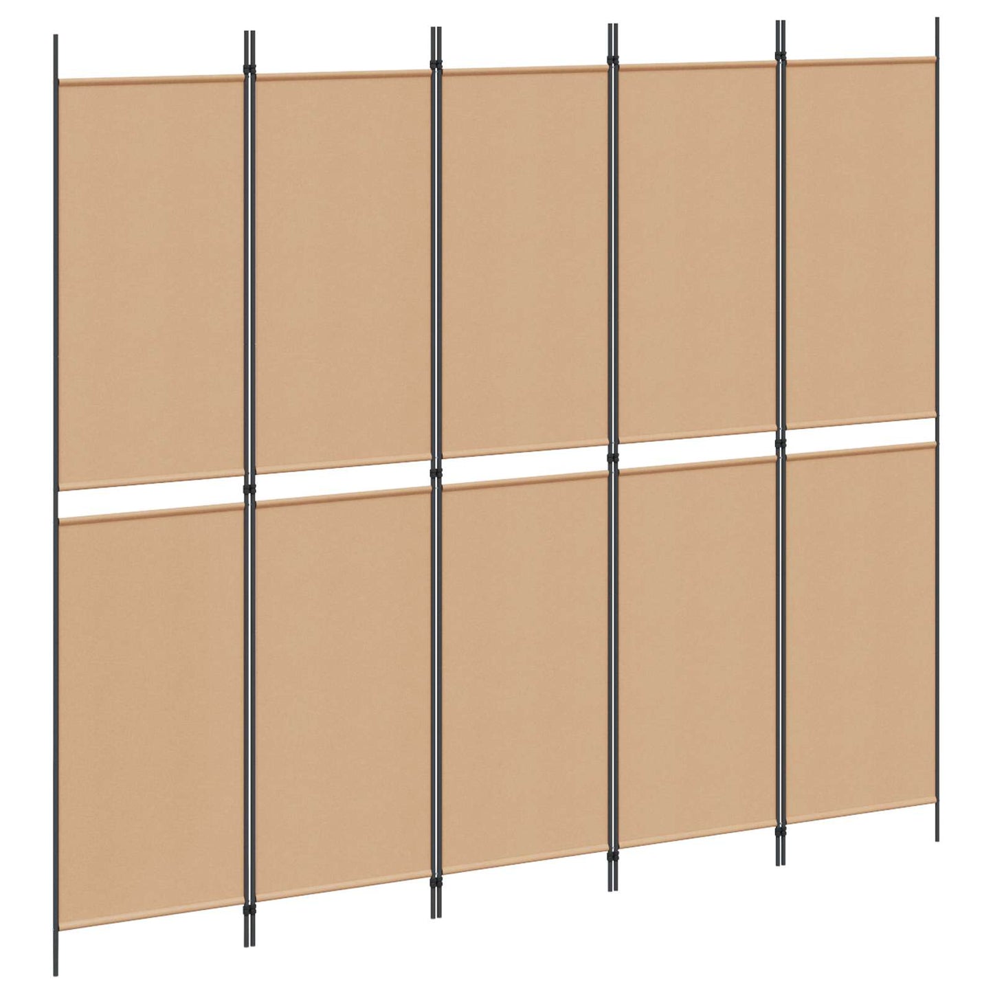 5-panel romdeler Beige 250 x 220 cm Stoff