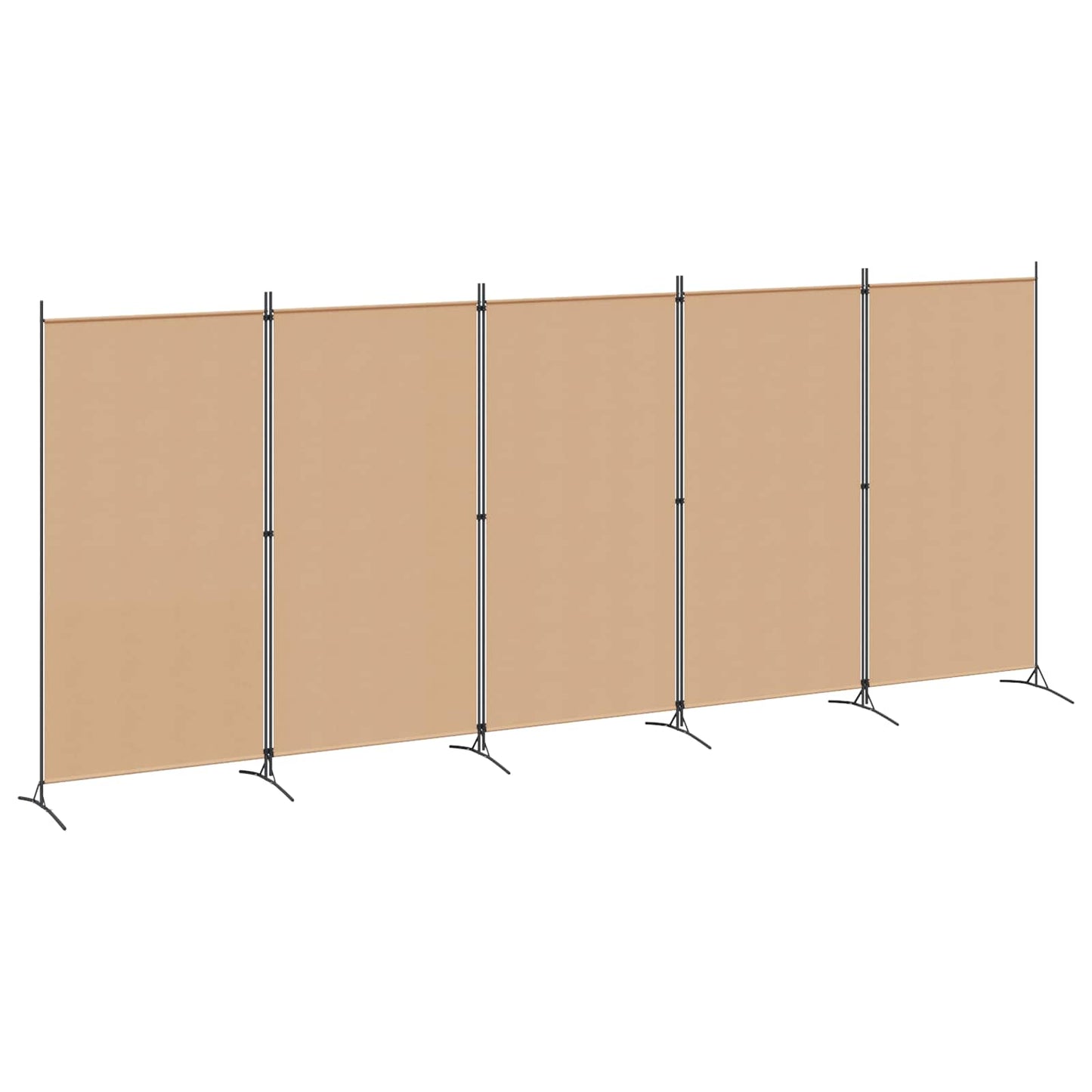 5-panel romdeler Beige 433 x 180 cm Stoff