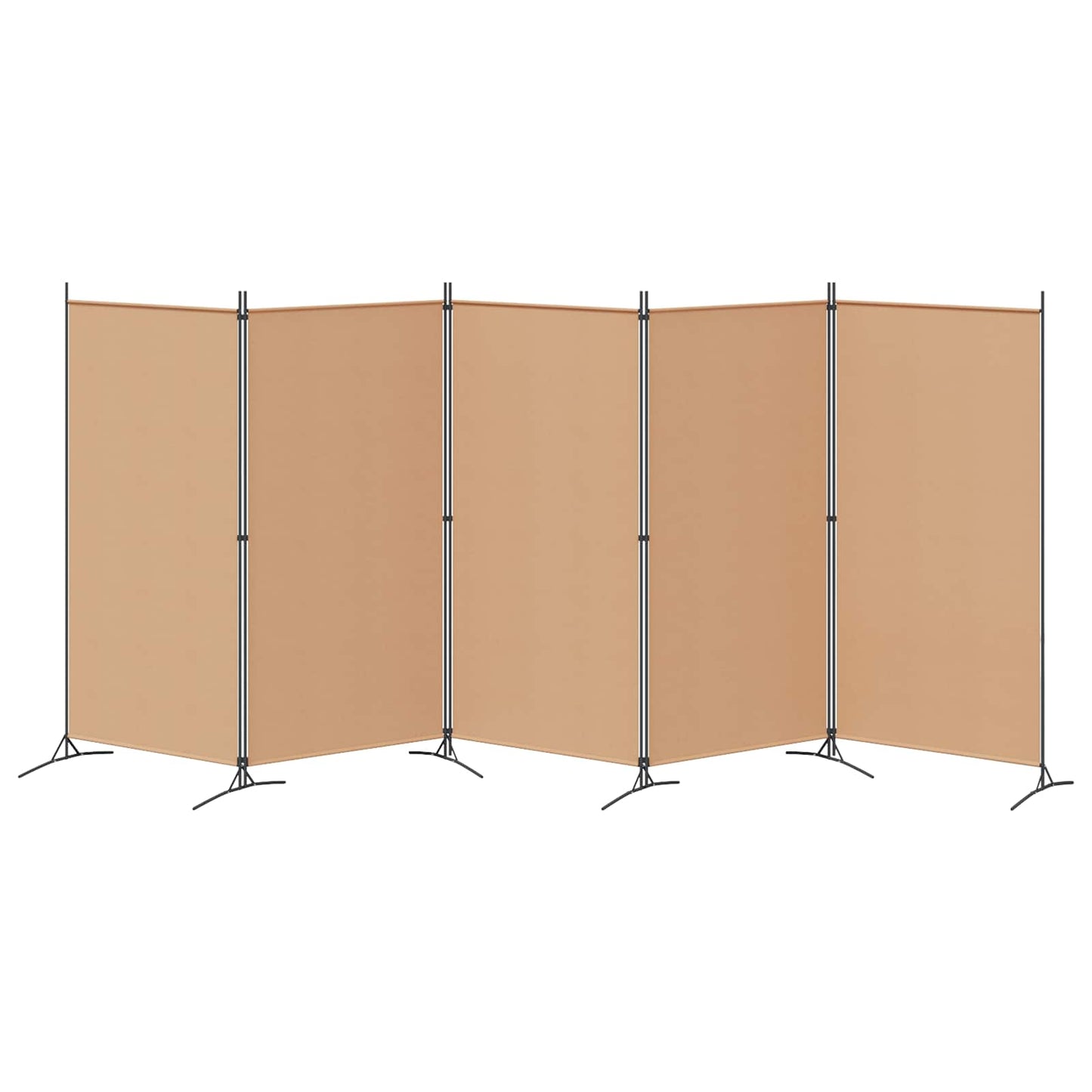 5-panel romdeler Beige 433 x 180 cm Stoff