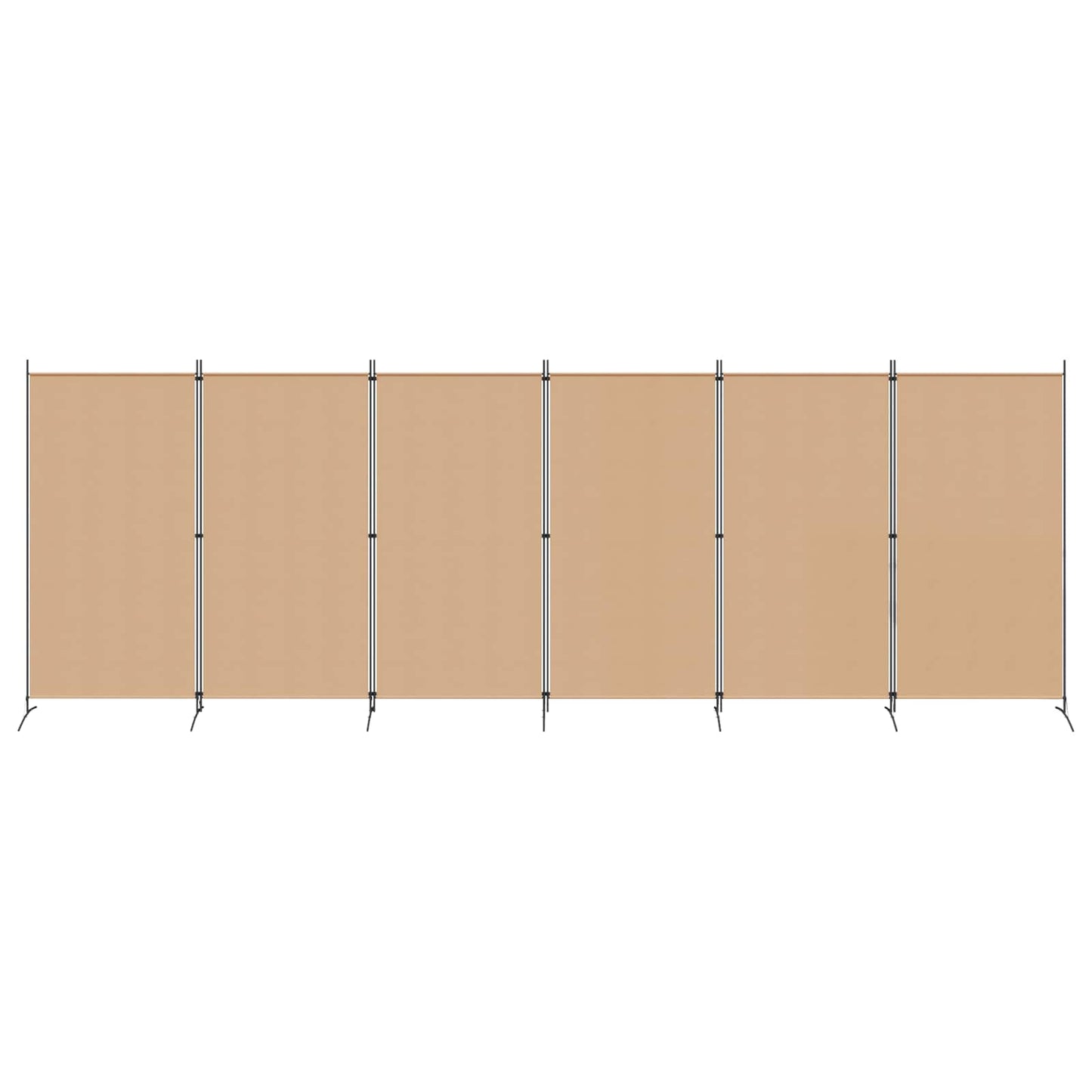 6-Panels Romdeler Beige 520 x 180 cm Stoff