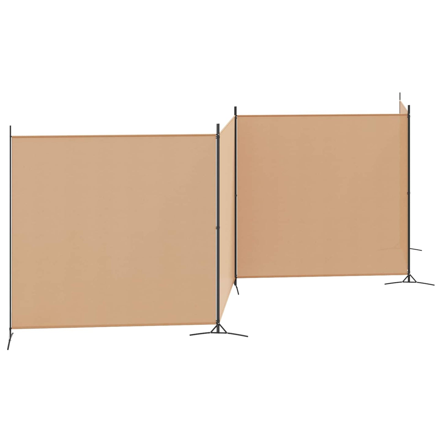 4-panel romdeler Beige 698 x 180 cm Stoff