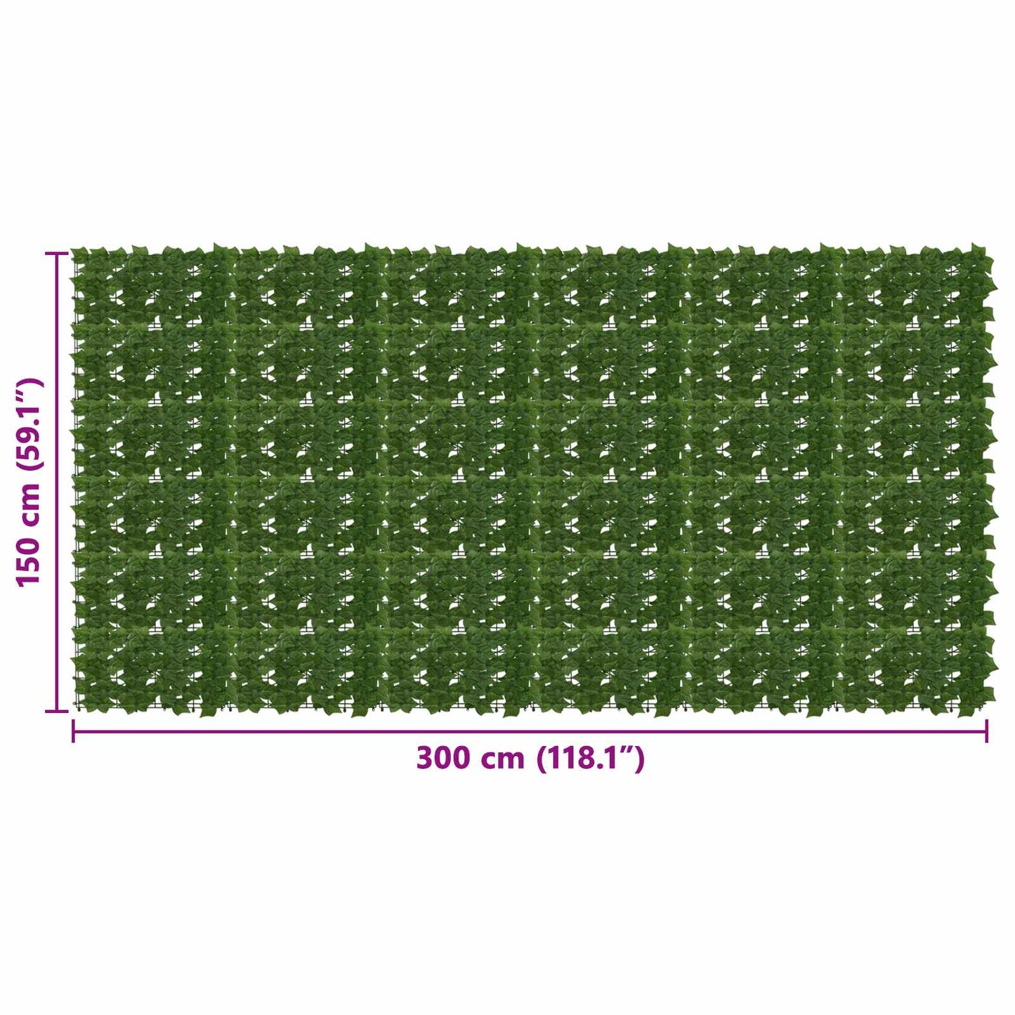Balkong skjerm med blader 300 x 150 cm Polyetylen og stoff