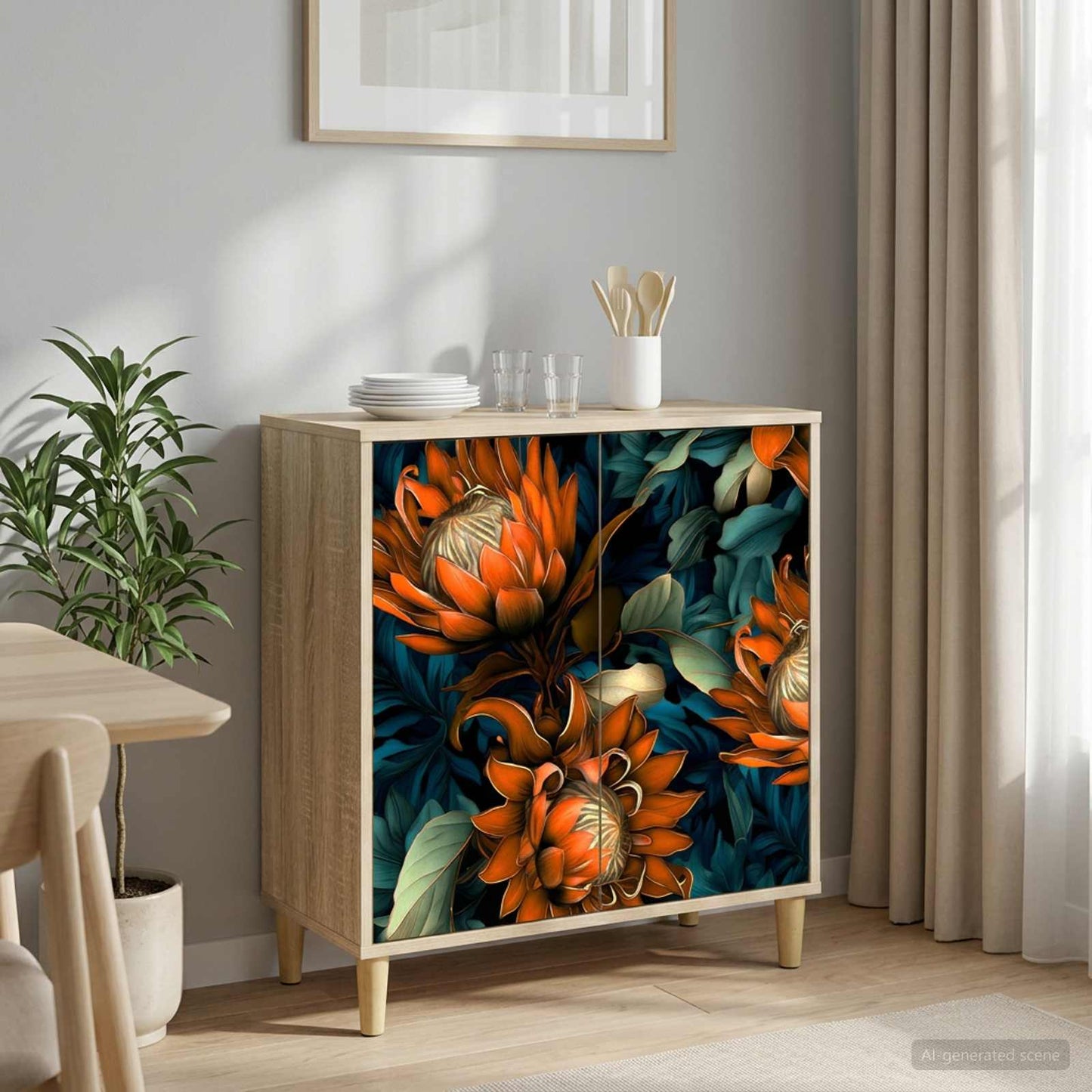 Serviesskap LOCHEM Sonoma 69 x 33 x 75 cm Konstruert tre