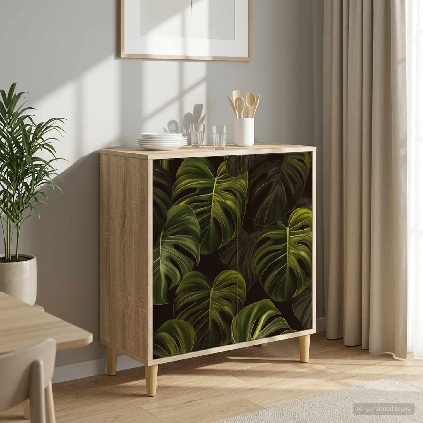 Serviesskap ELBURG Sonoma 69 x 33 x 75 cm Konstruert tre