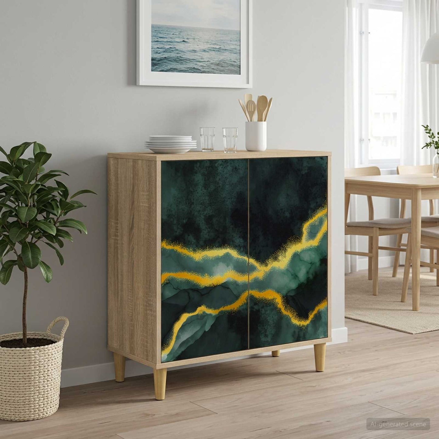 Serviesskap WIJHE Sonoma 69 x 33 x 75 cm Konstruert tre