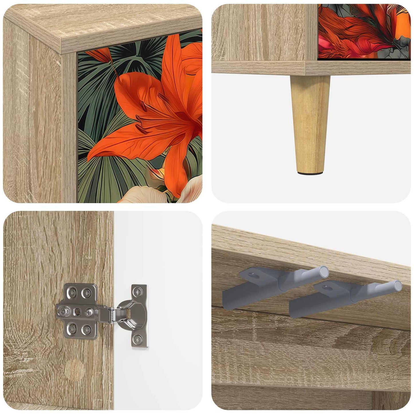 Serviesskap GENNEP Sonoma 69 x 33 x 75 cm Konstruert tre