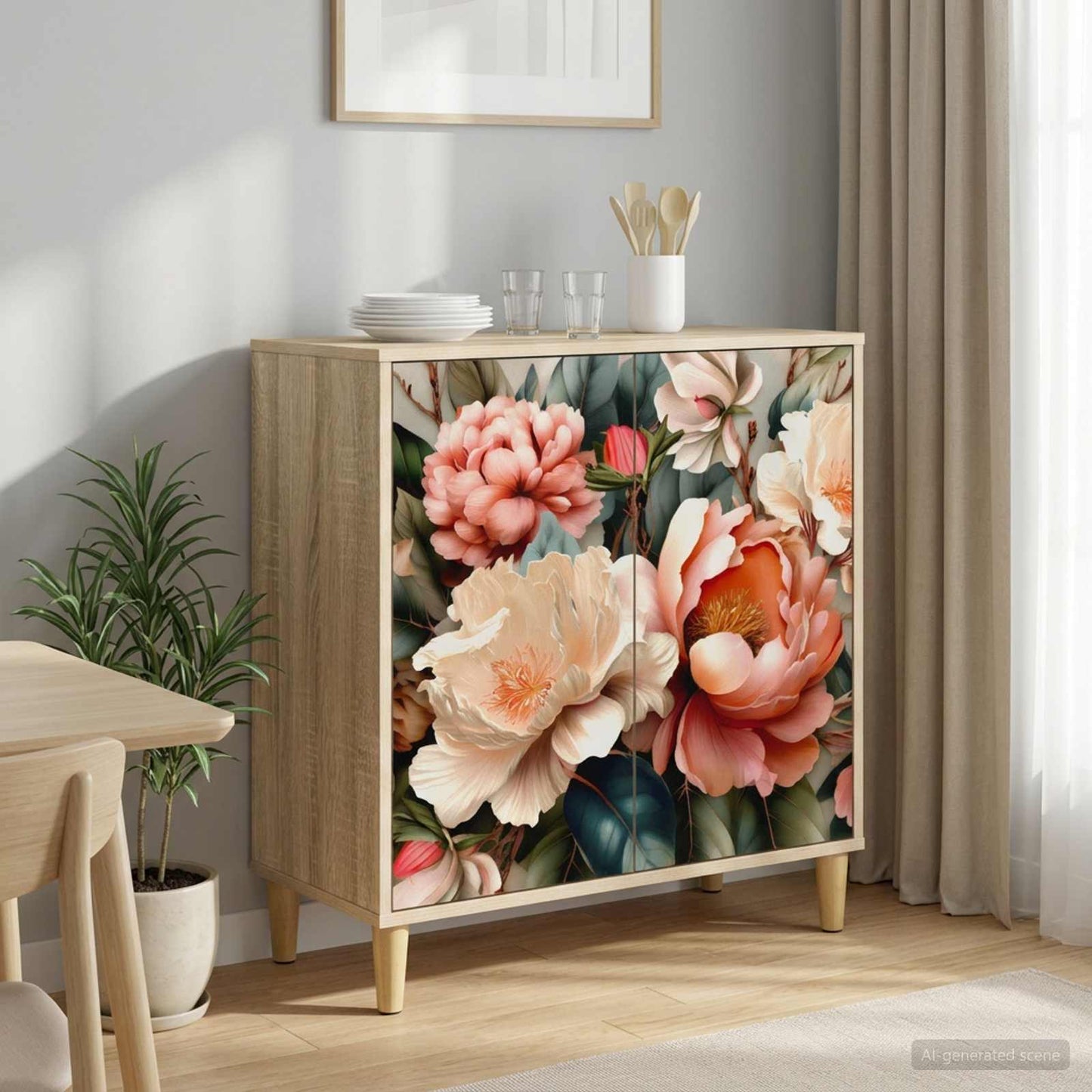 Serviesskap BORNE Sonoma 69 x 33 x 75 cm Konstruert tre