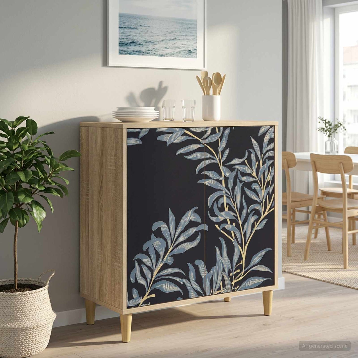 Serviesskap DOKKUM Sonoma 69 x 33 x 75 cm Konstruert tre