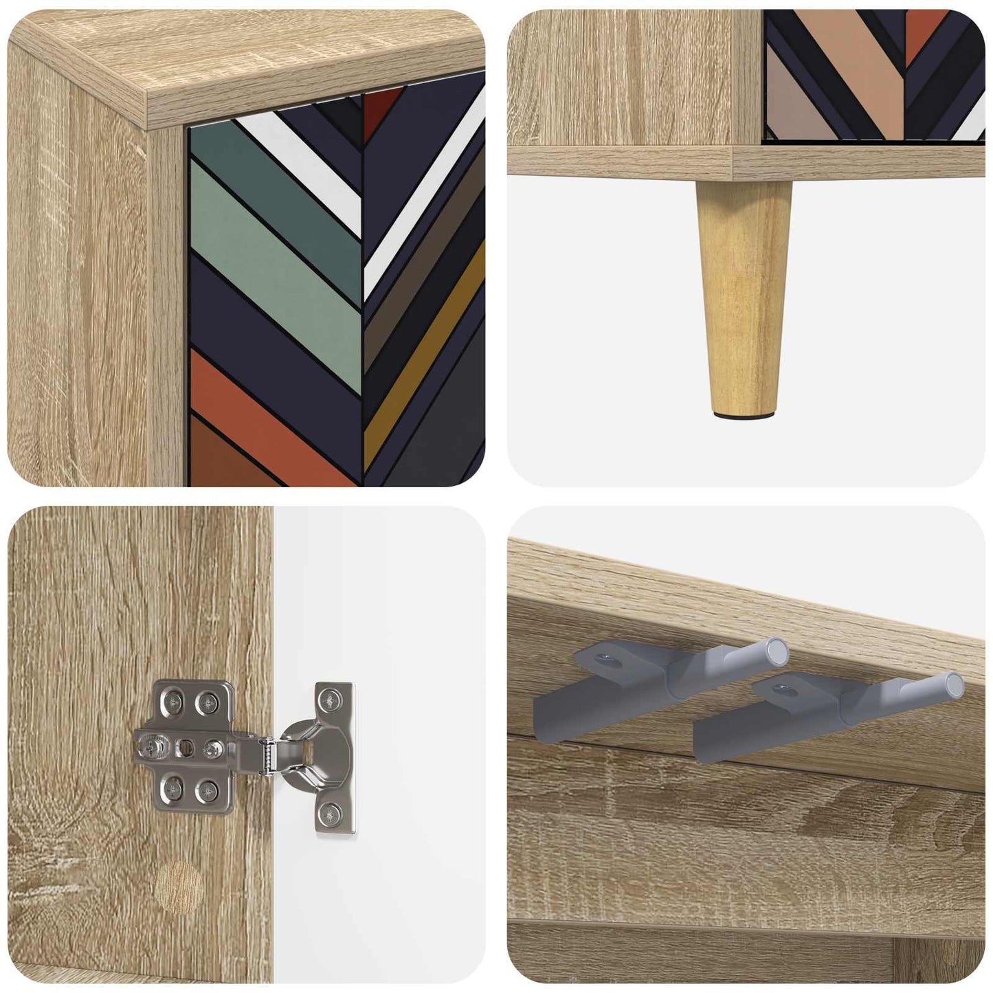 Serviesskap OMMEN Sonoma 69 x 33 x 75 cm Konstruert tre