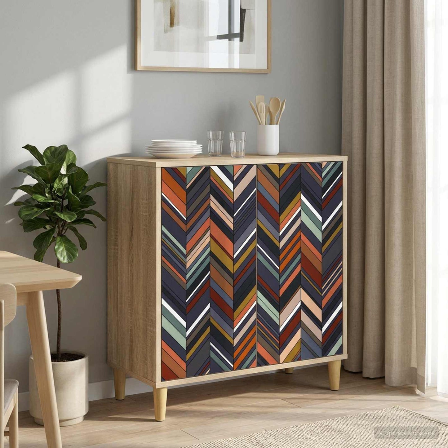 Serviesskap OMMEN Sonoma 69 x 33 x 75 cm Konstruert tre