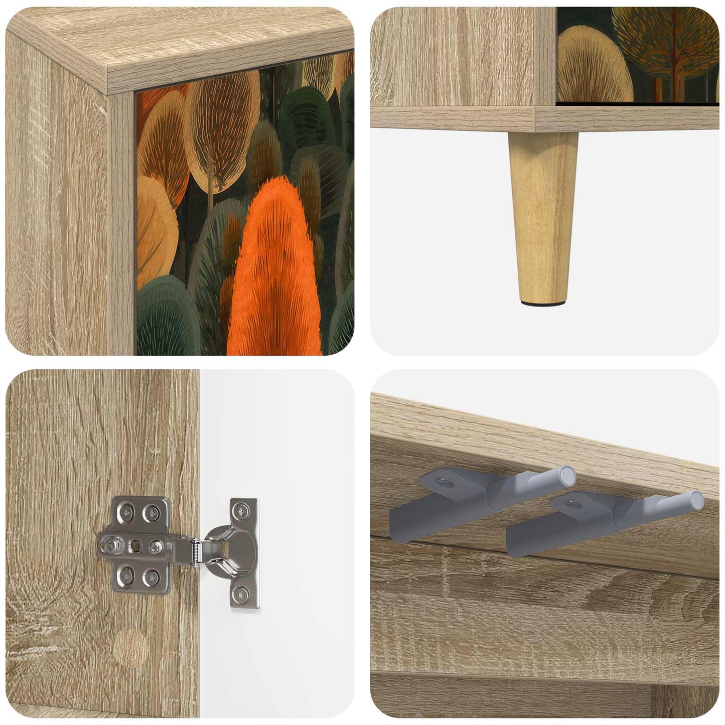 Serviesskap ZAANDAM Sonoma 69 x 33 x 75 cm Konstruert tre