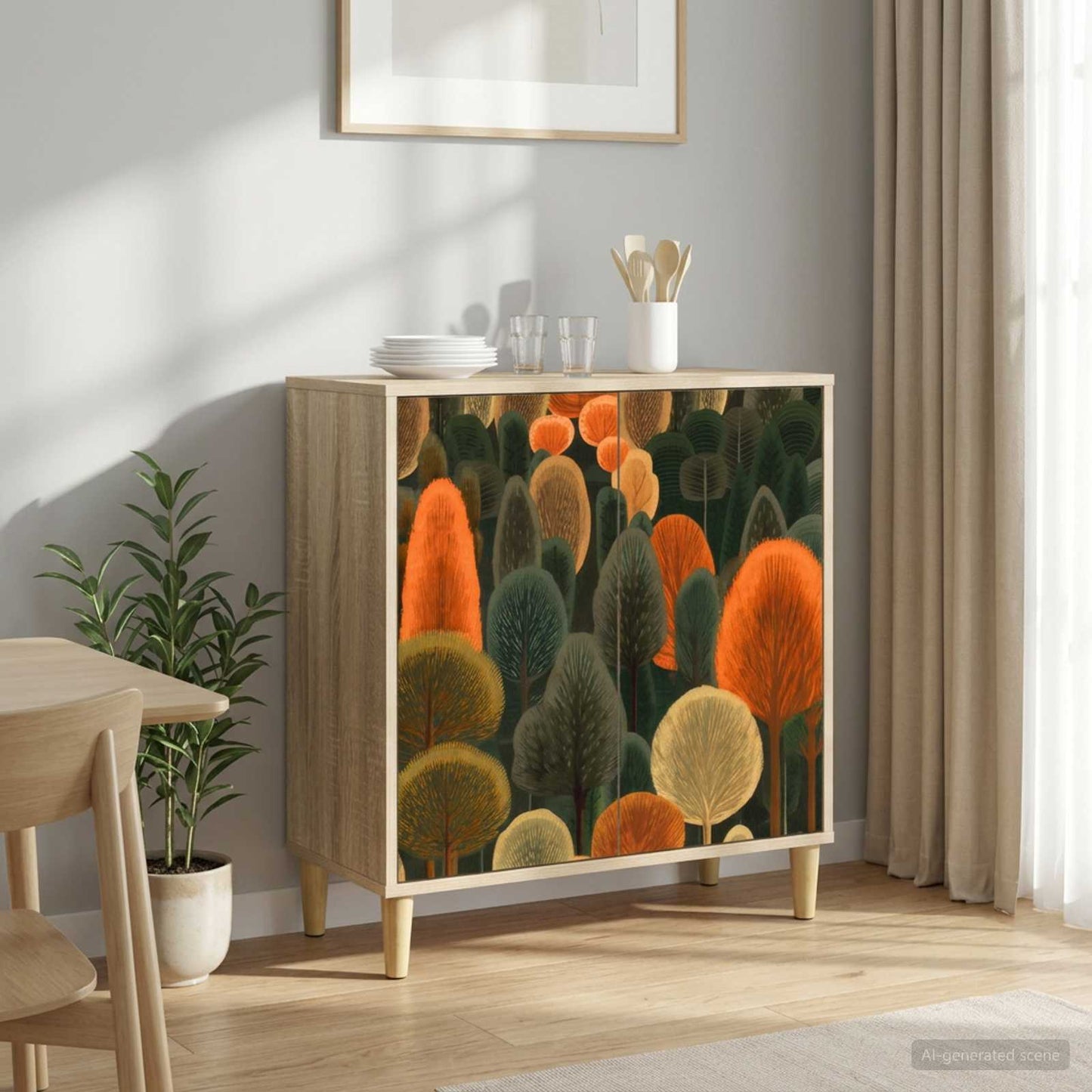 Serviesskap ZAANDAM Sonoma 69 x 33 x 75 cm Konstruert tre