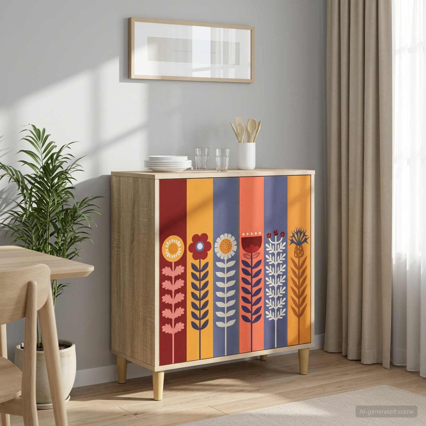 Serviesskap ESSEN Sonoma 69 x 33 x 75 cm Konstruert tre