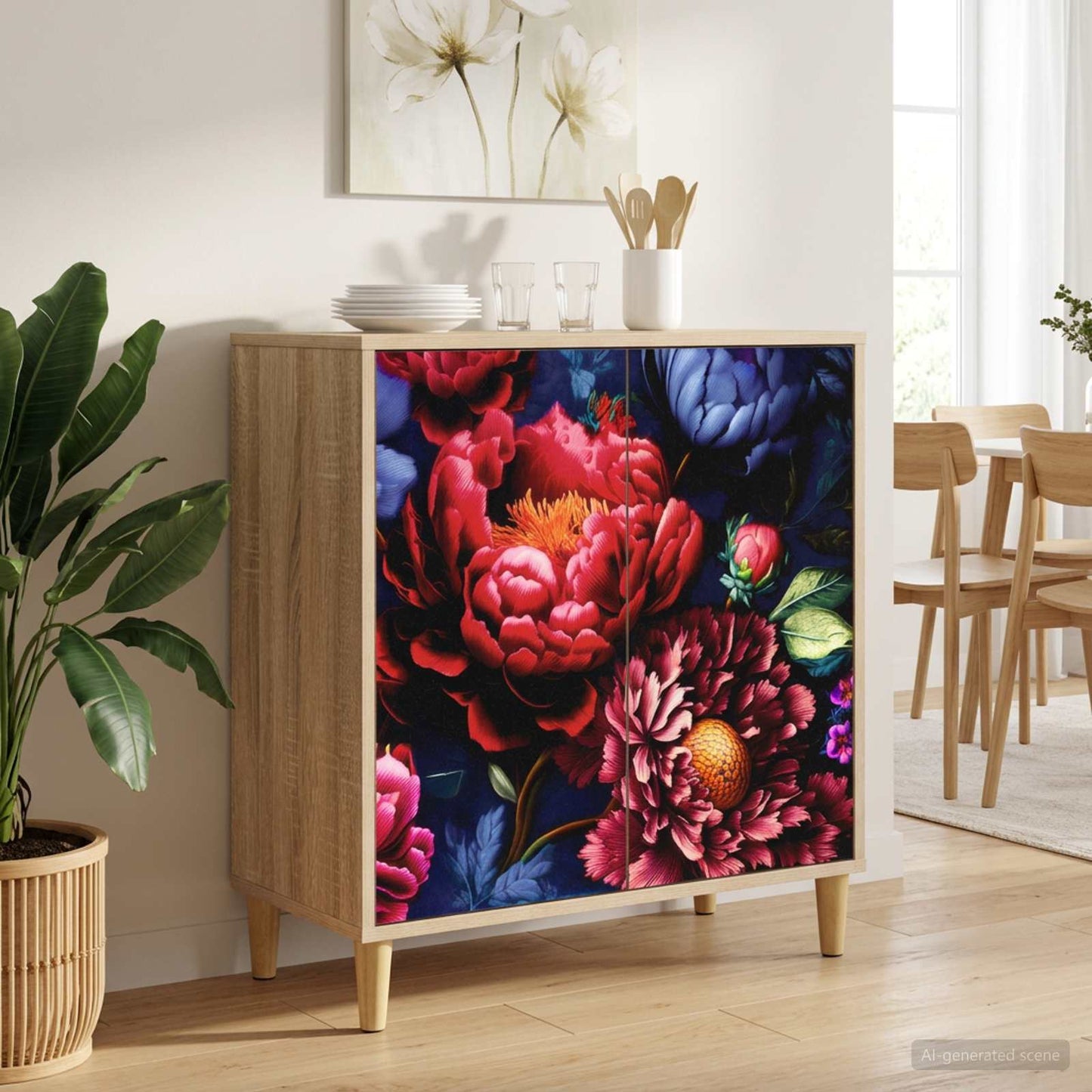 Serviesskap KIEL Sonoma 69 x 33 x 75 cm Konstruert tre