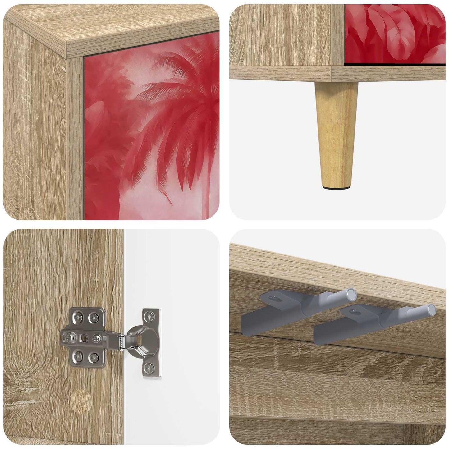 Serviesskap AACHEN Sonoma 69 x 33 x 75 cm Konstruert tre
