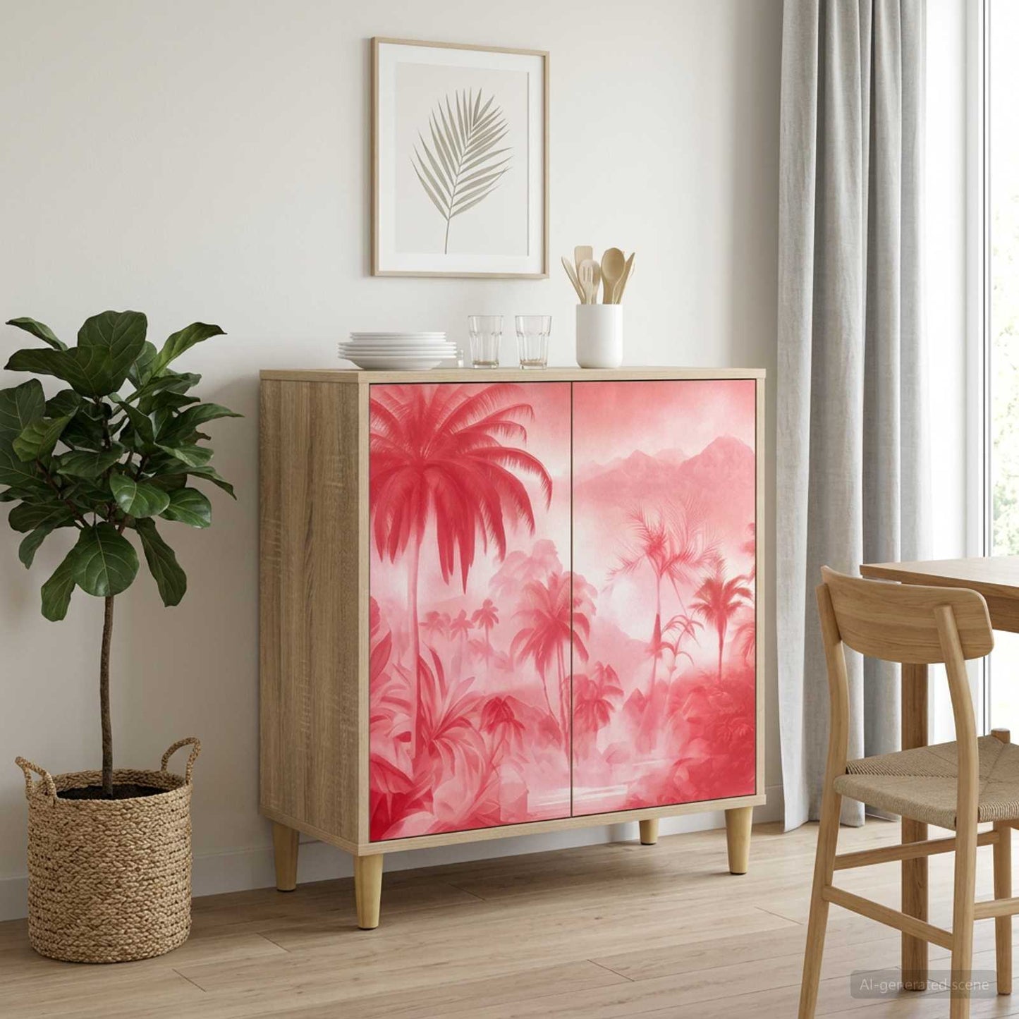Serviesskap AACHEN Sonoma 69 x 33 x 75 cm Konstruert tre