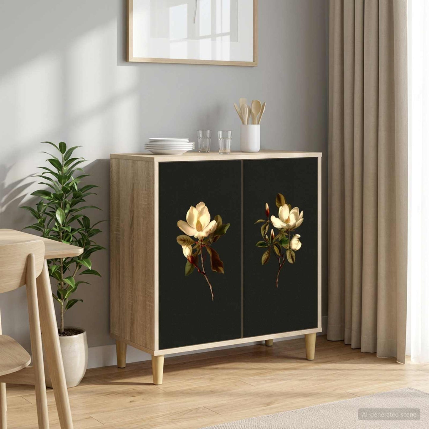 Serviesskap BREMEN Sonoma 69 x 33 x 75 cm Konstruert tre