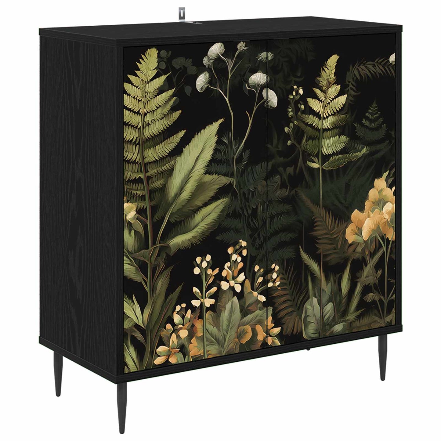 Serviesskap RHENEN Svart eik 69 x 33 x 76 cm Konstruert tre