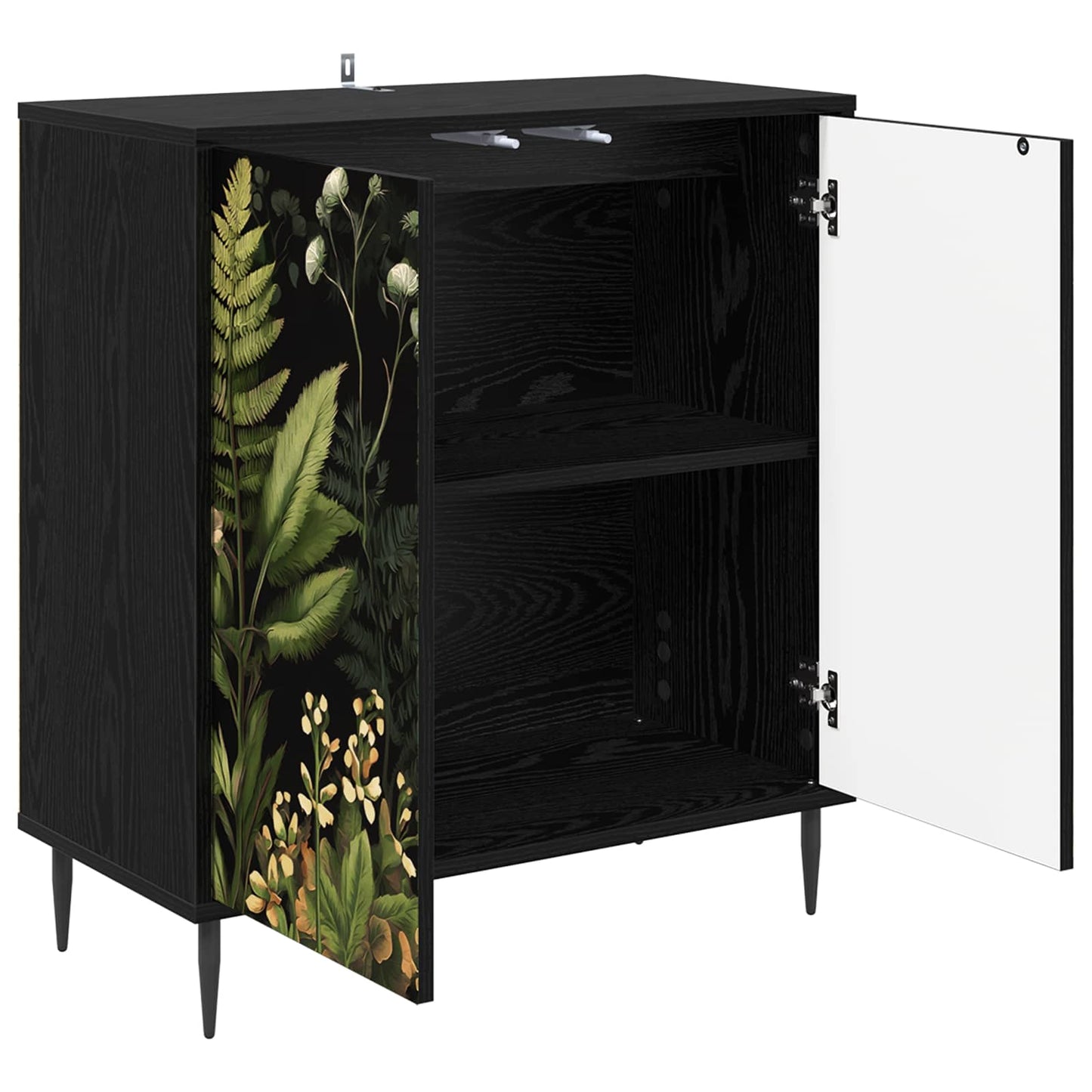Serviesskap RHENEN Svart eik 69 x 33 x 76 cm Konstruert tre