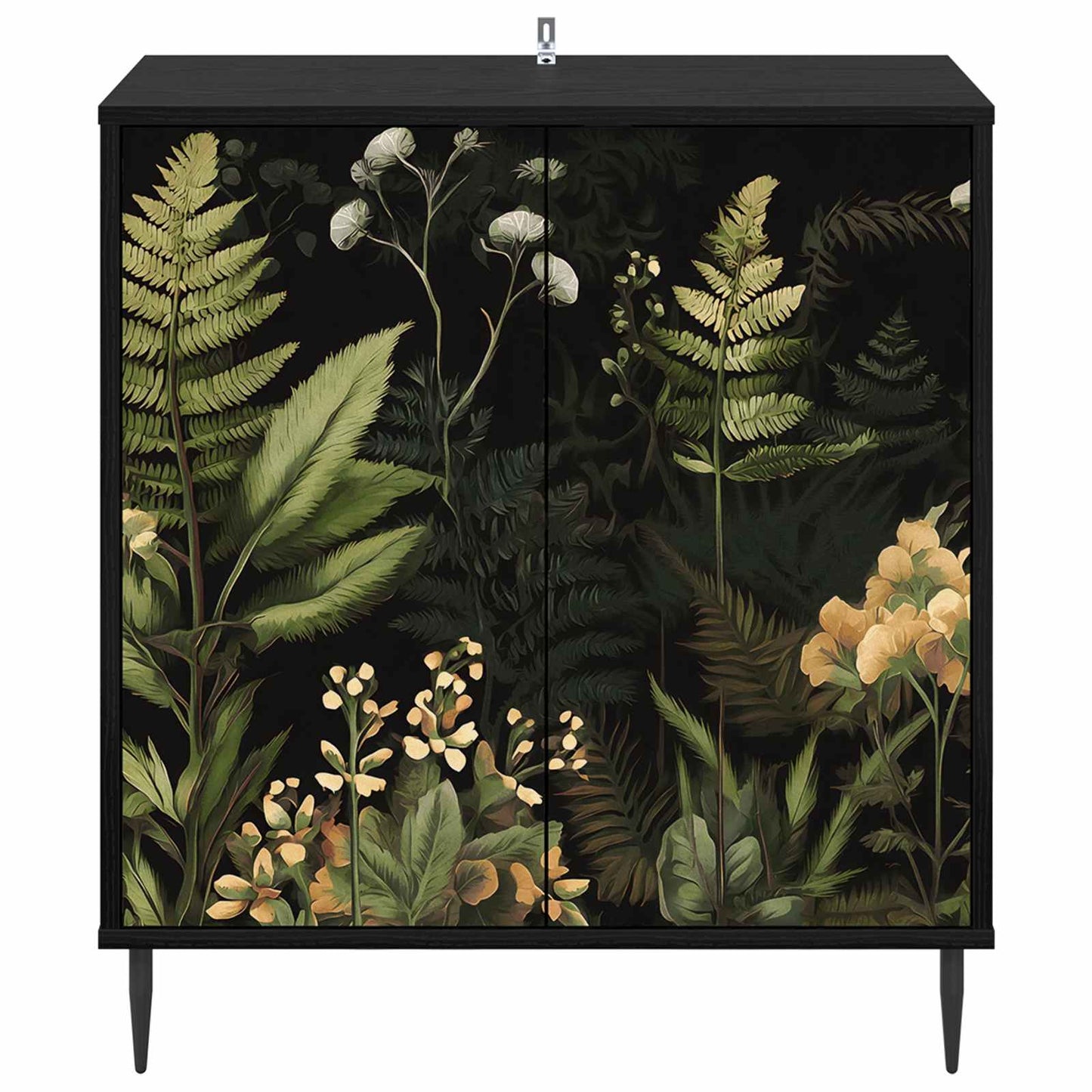 Serviesskap RHENEN Svart eik 69 x 33 x 76 cm Konstruert tre