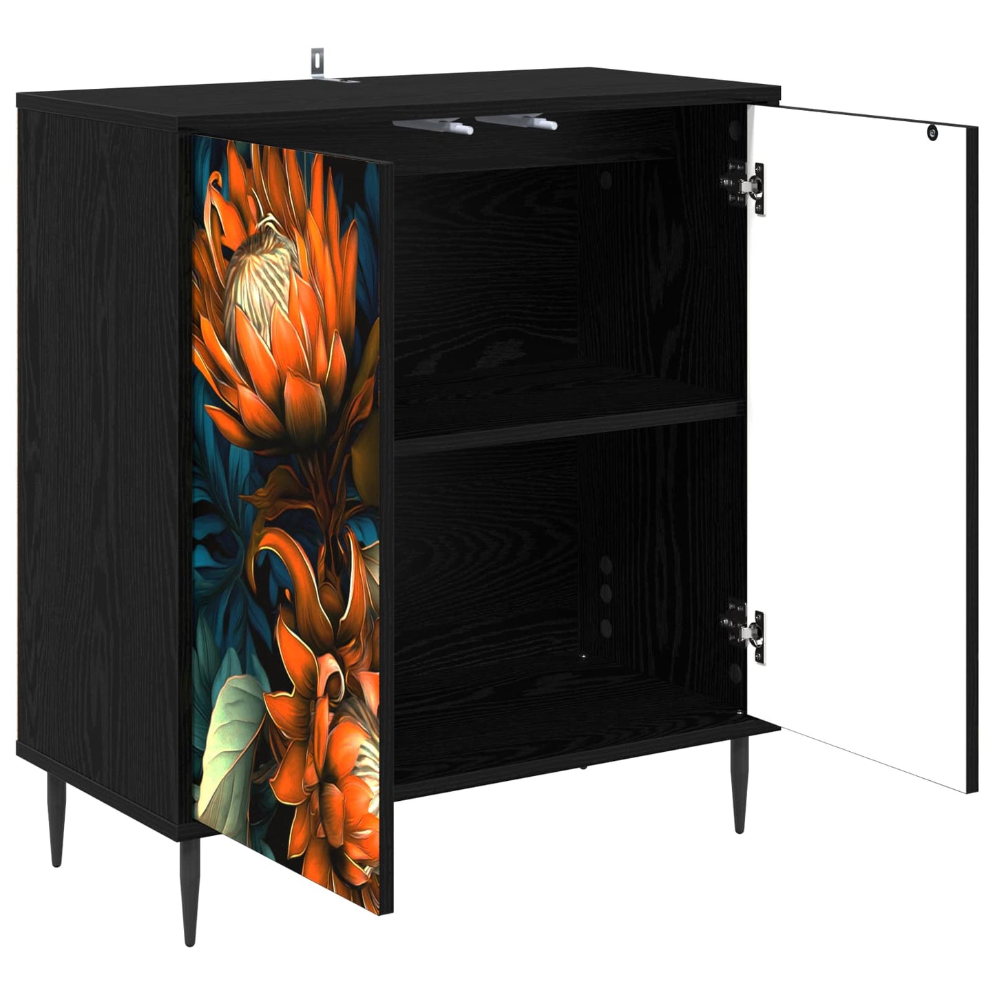 Serviesskap LOCHEM Svart eik 69 x 33 x 76 cm Konstruert tre