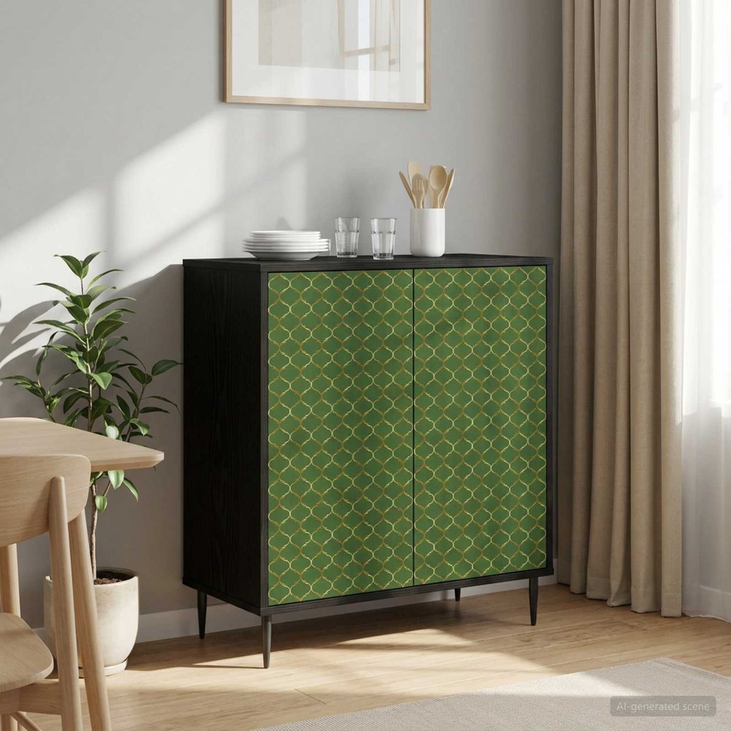 Serviesskap GELEEN Svart eik 69 x 33 x 76 cm Konstruert tre