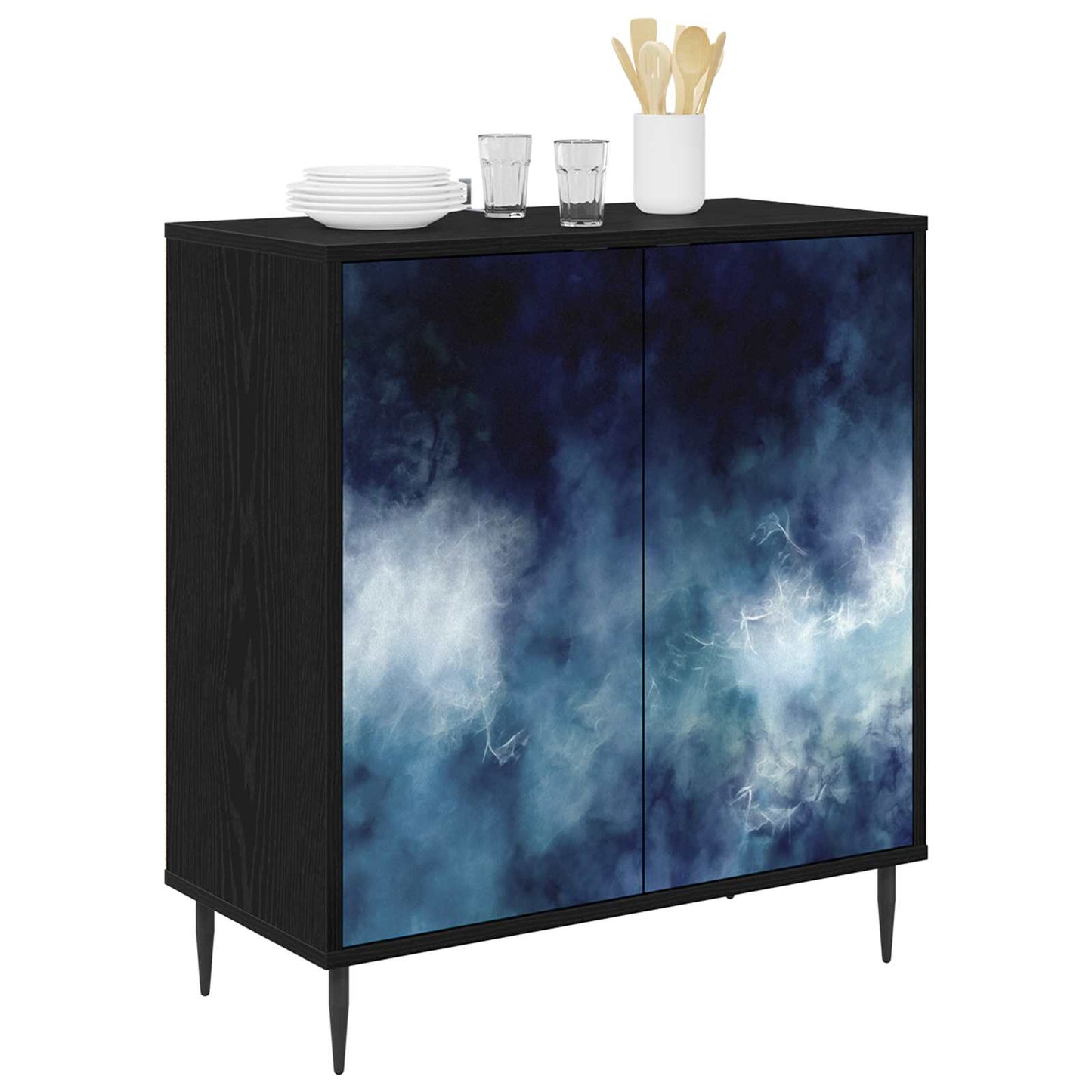 Serviesskap RAALTE Svart eik 69 x 33 x 76 cm Konstruert tre