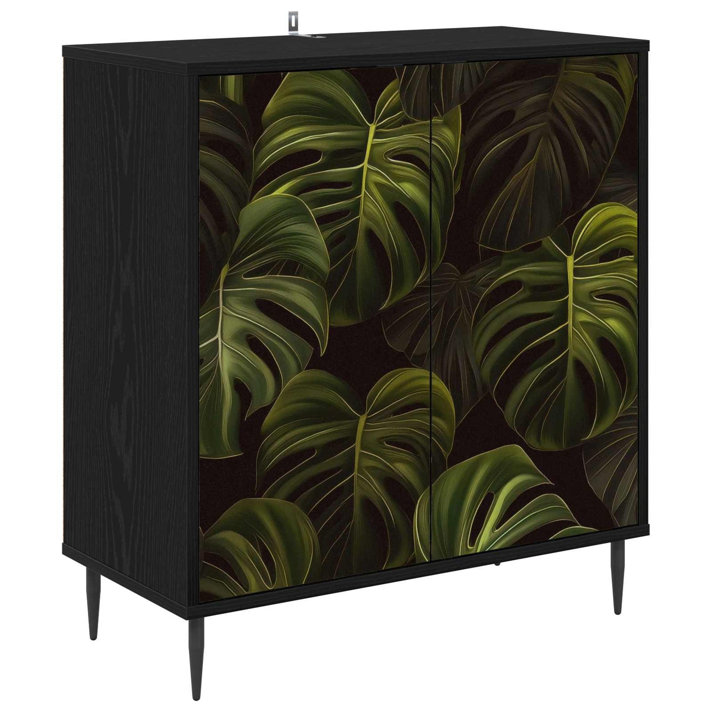 Serviesskap ELBURG Svart eik 69 x 33 x 76 cm Konstruert tre