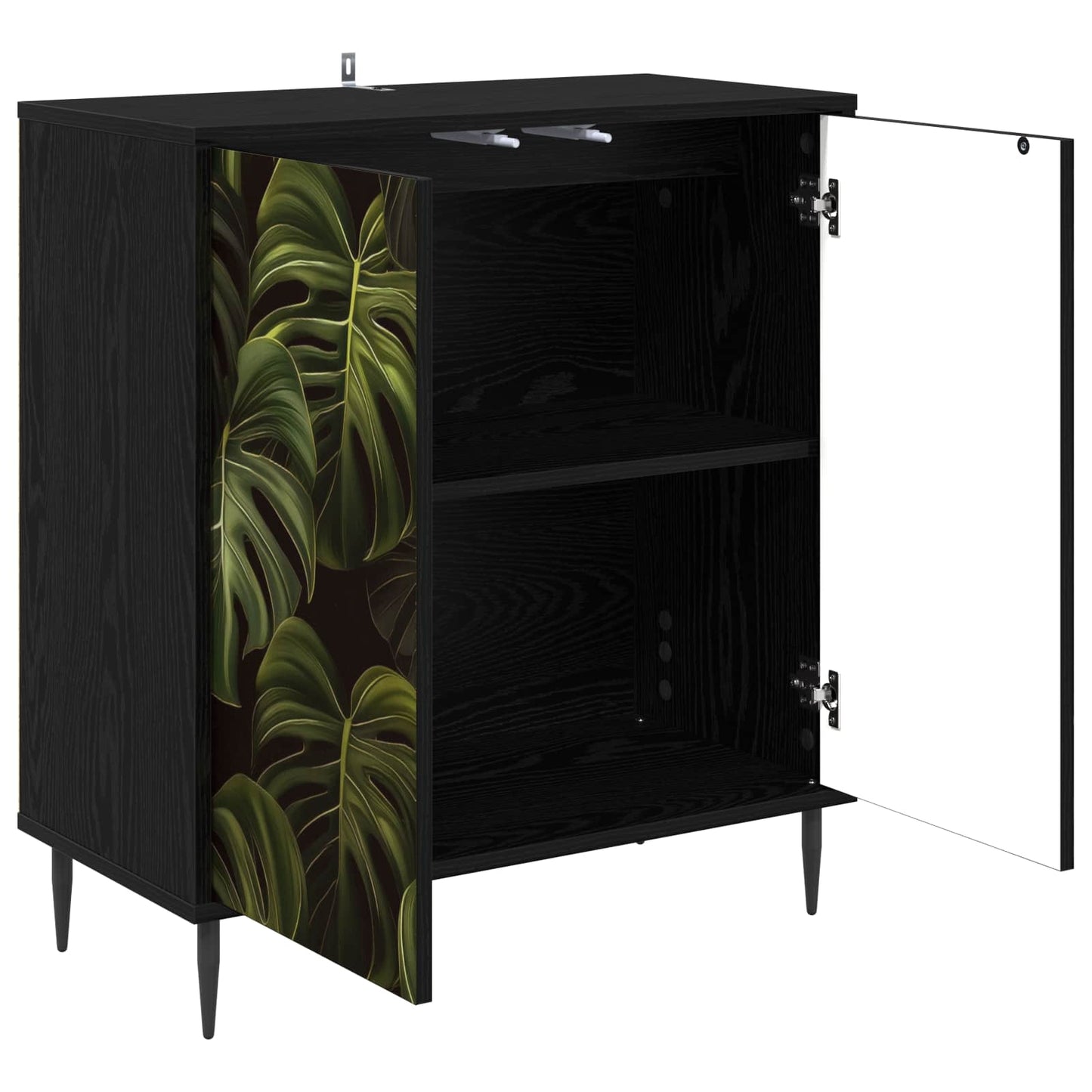 Serviesskap ELBURG Svart eik 69 x 33 x 76 cm Konstruert tre