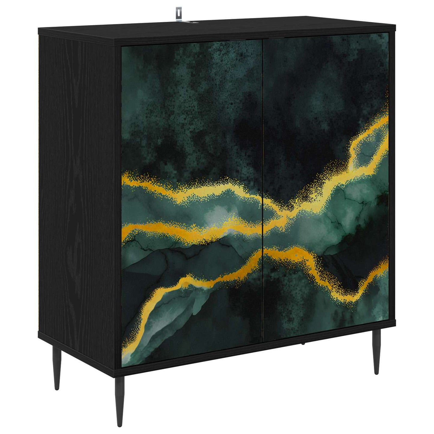Serviesskap WIJHE Svart eik 69 x 33 x 76 cm Konstruert tre