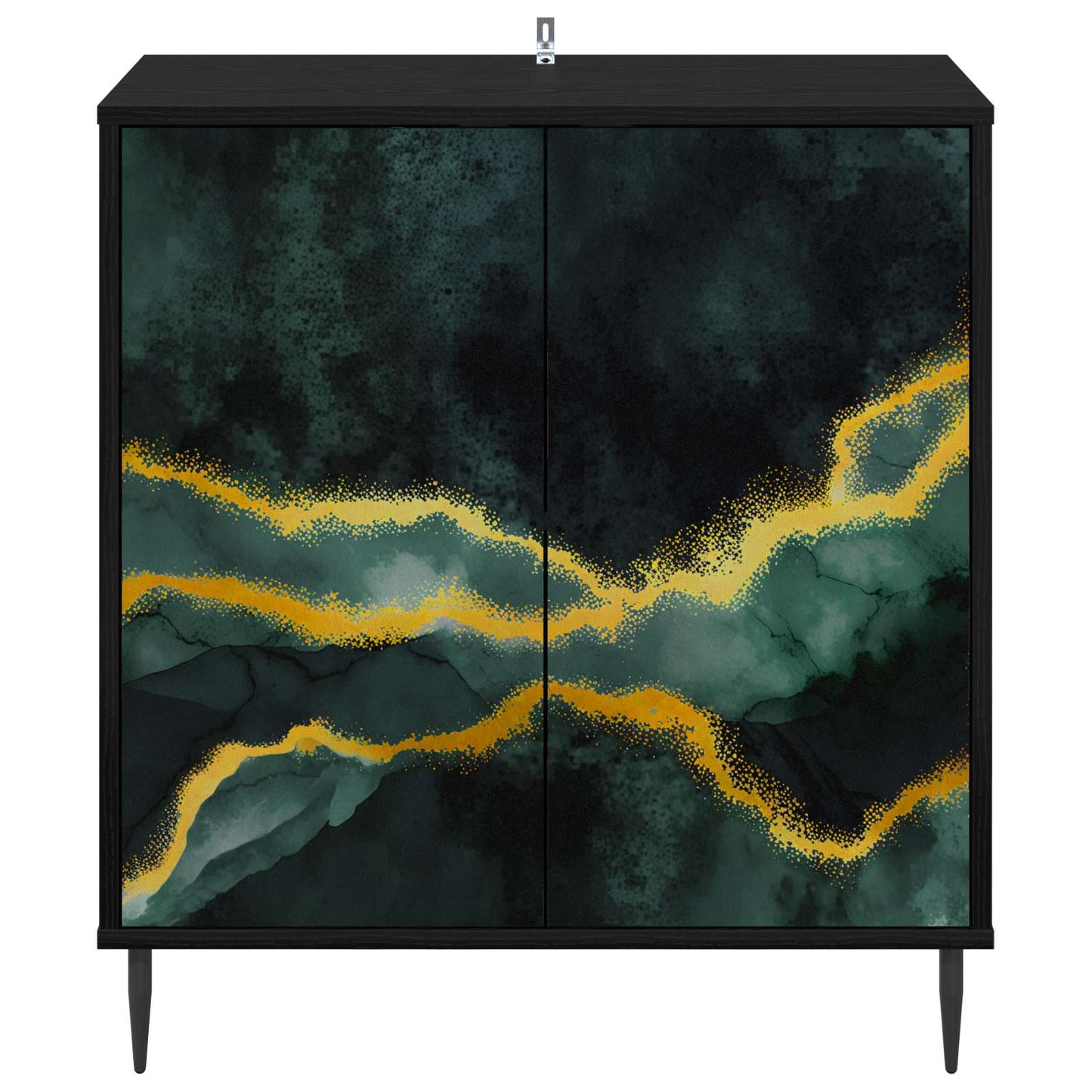 Serviesskap WIJHE Svart eik 69 x 33 x 76 cm Konstruert tre